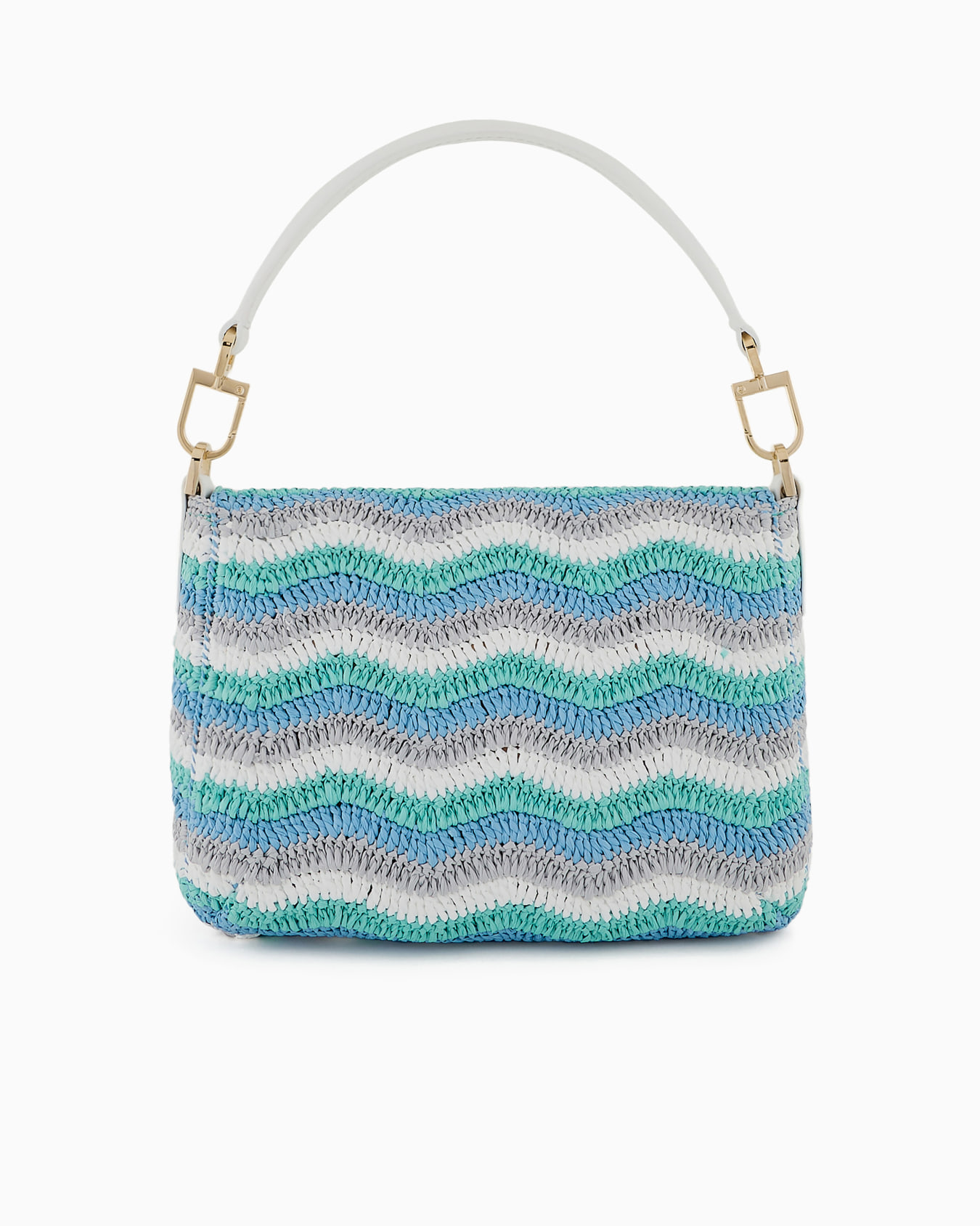 Baguette piccola la Prima Soft in tessuto intrecciato e pelle Slide 2