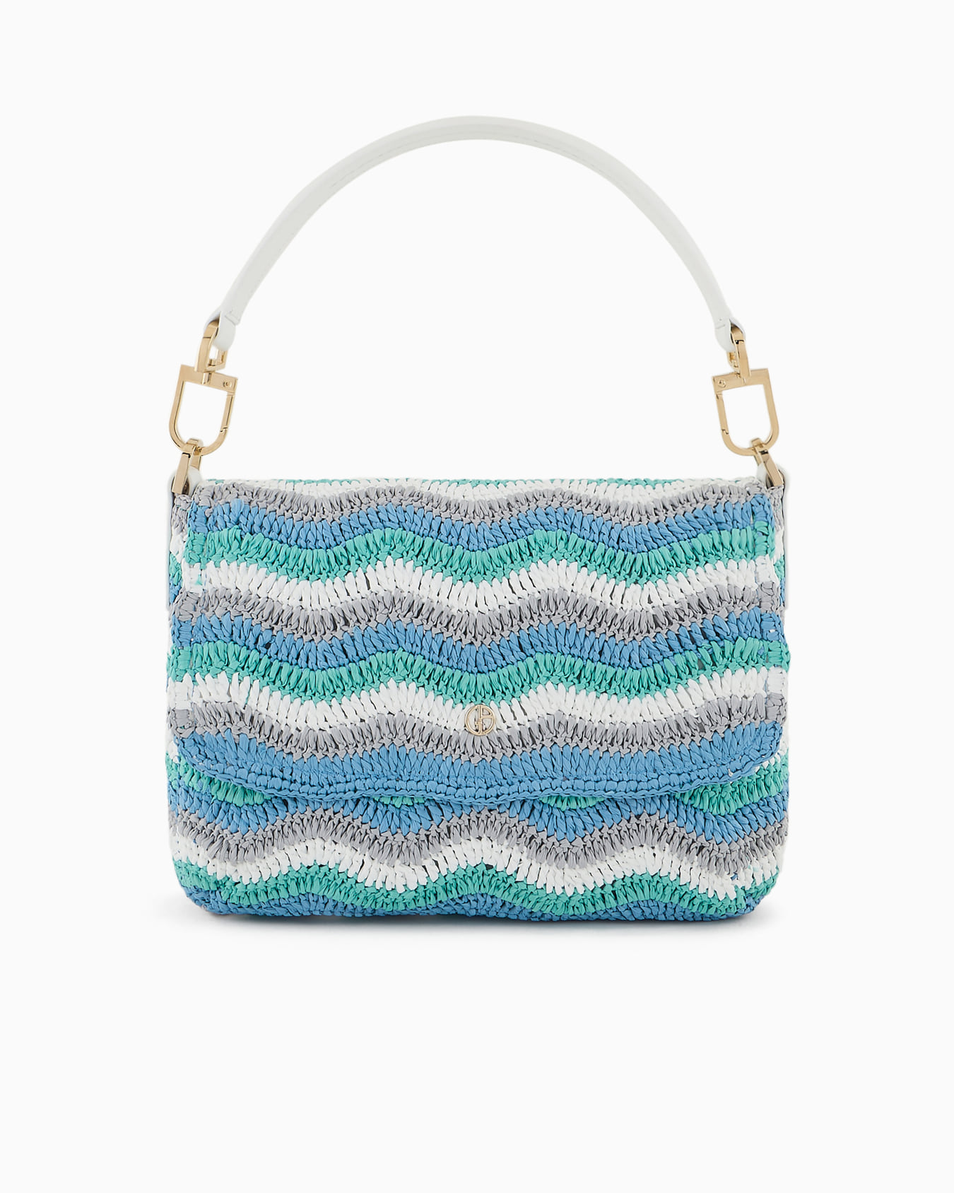 Baguette piccola la Prima Soft in tessuto intrecciato e pelle Slide 0