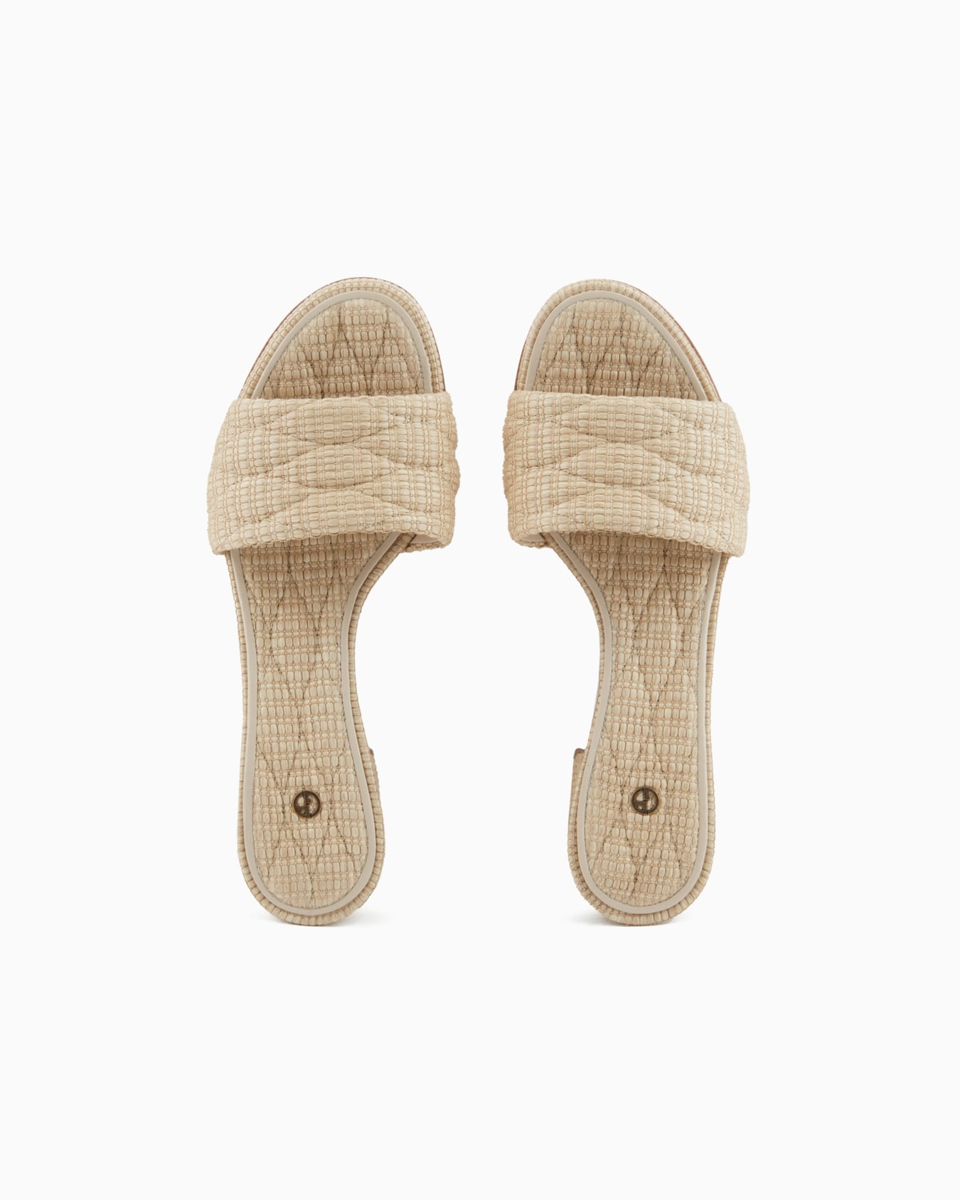 Quilted raffia sandals Slide 2