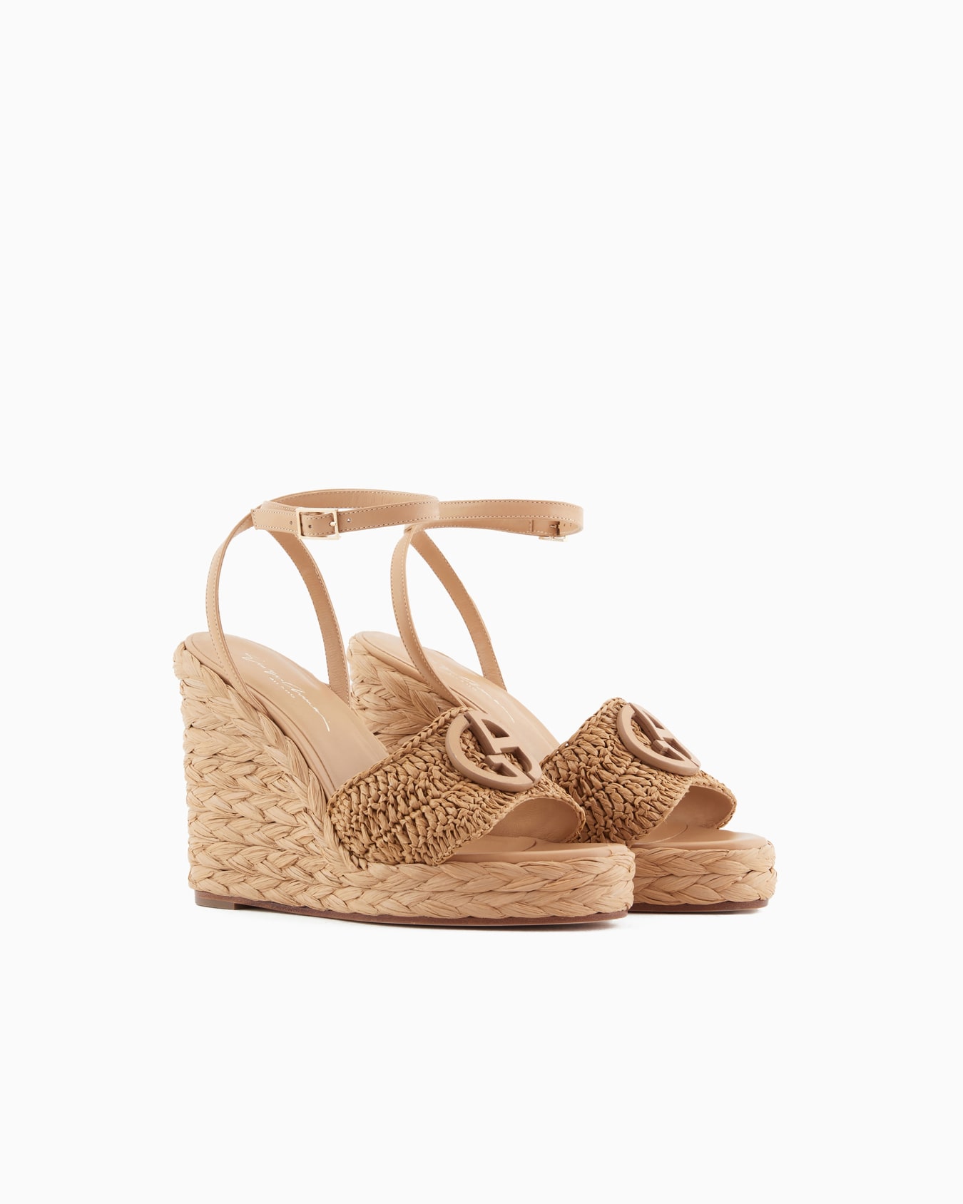 Sandals with a rope wedge with a braided motif Diapositiva 1