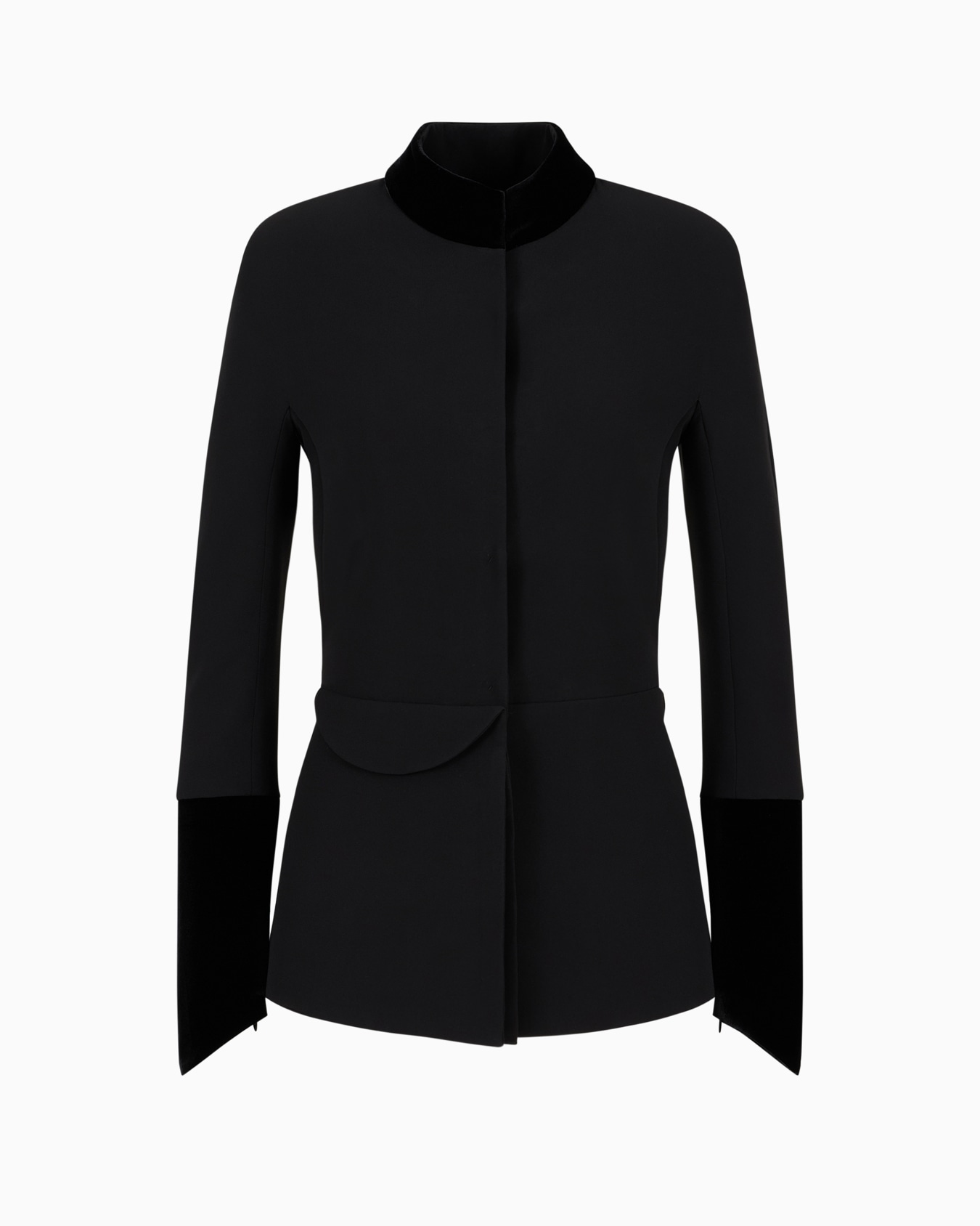 Single-breasted silk-cady jacket Slide 0