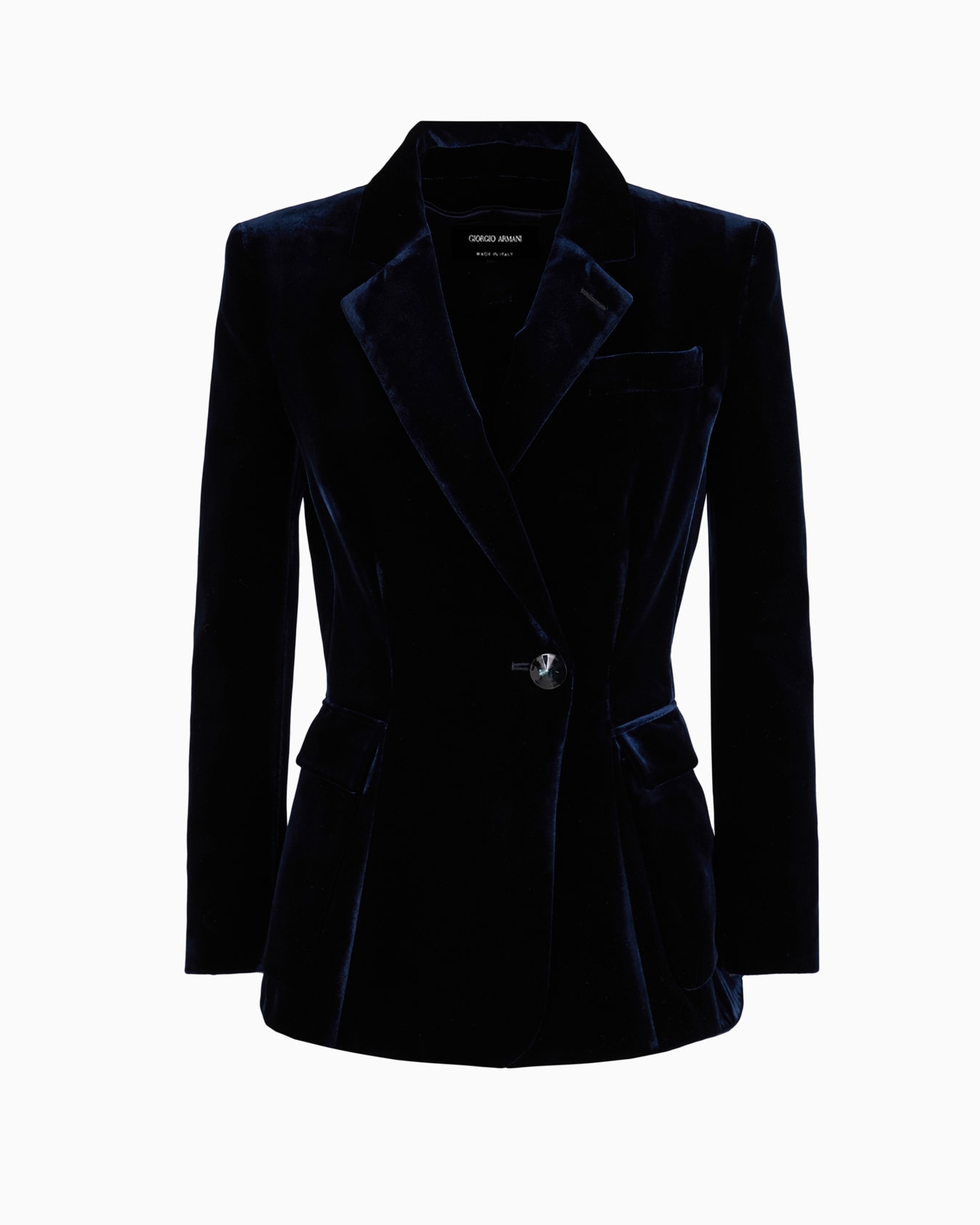 Single-breasted jacket in velvet Slide 0