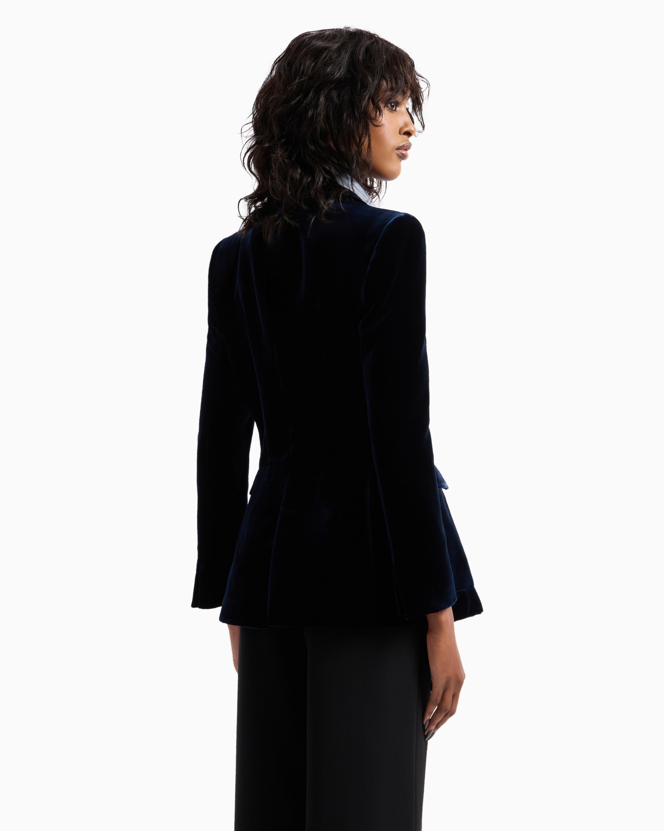 Single-breasted jacket in velvet Slide 3