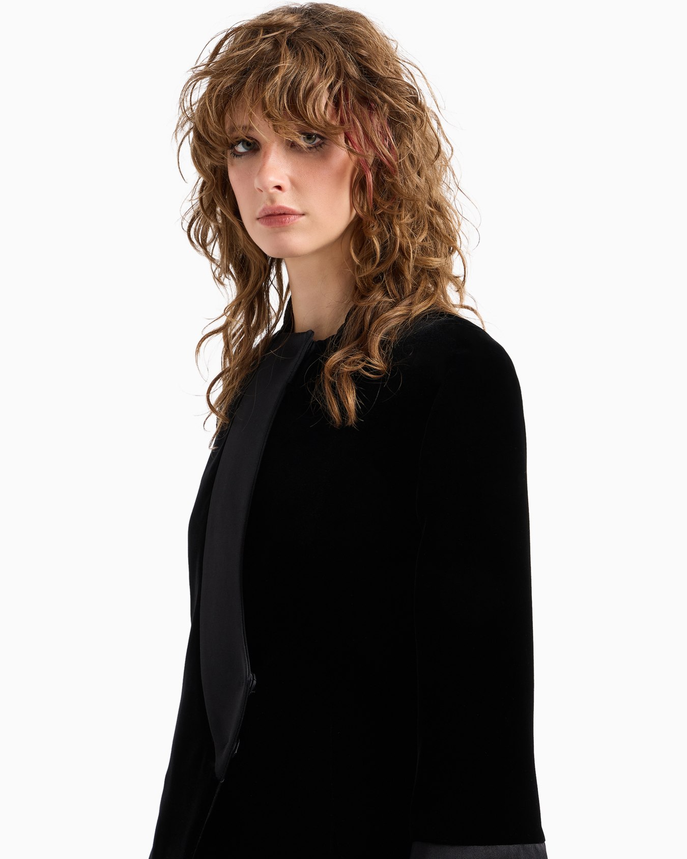 Einreihiges Sakko aus Samt und Seide Folie 3