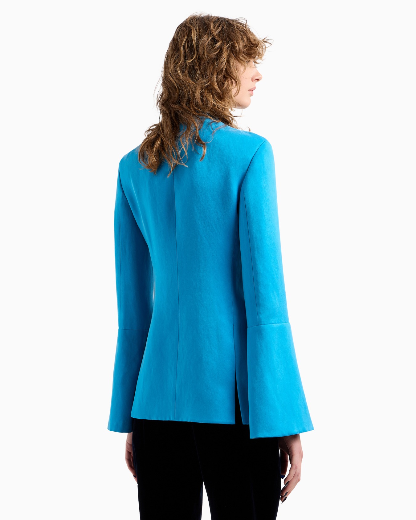 Single-breasted jacket in washed silk duchess satin Slide 3