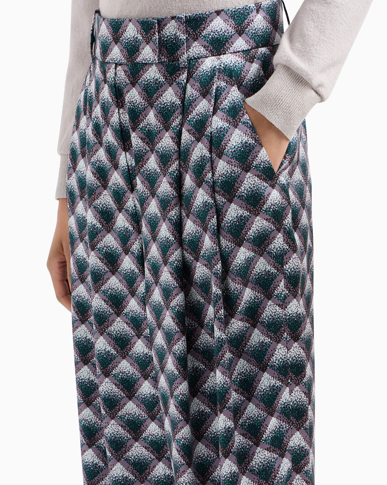 Pantalon en faille de soie imprimé dégradé Diapositive 5