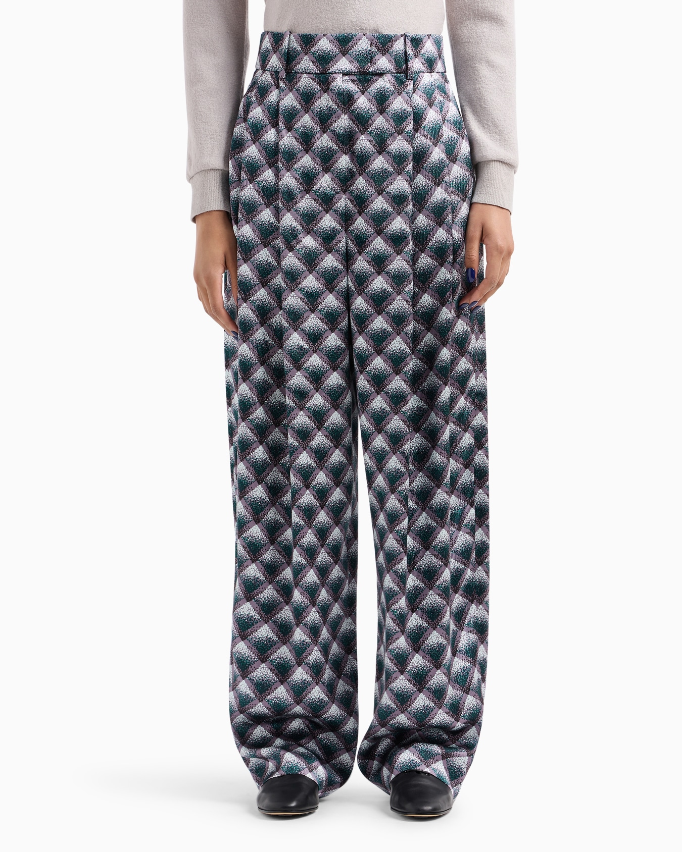 Pantalon en faille de soie imprimé dégradé Diapositive 2