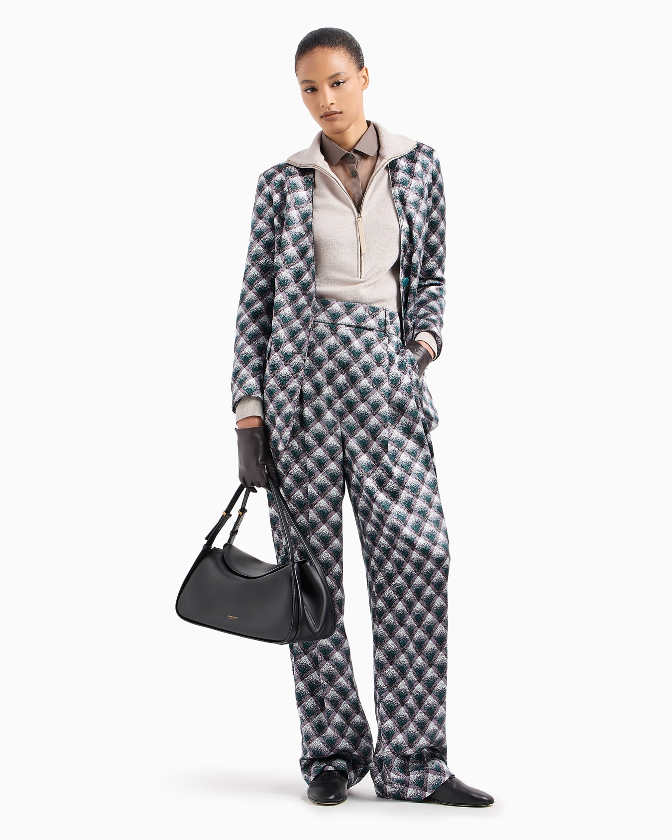 Pantalon en faille de soie imprimé dégradé Diapositive 4