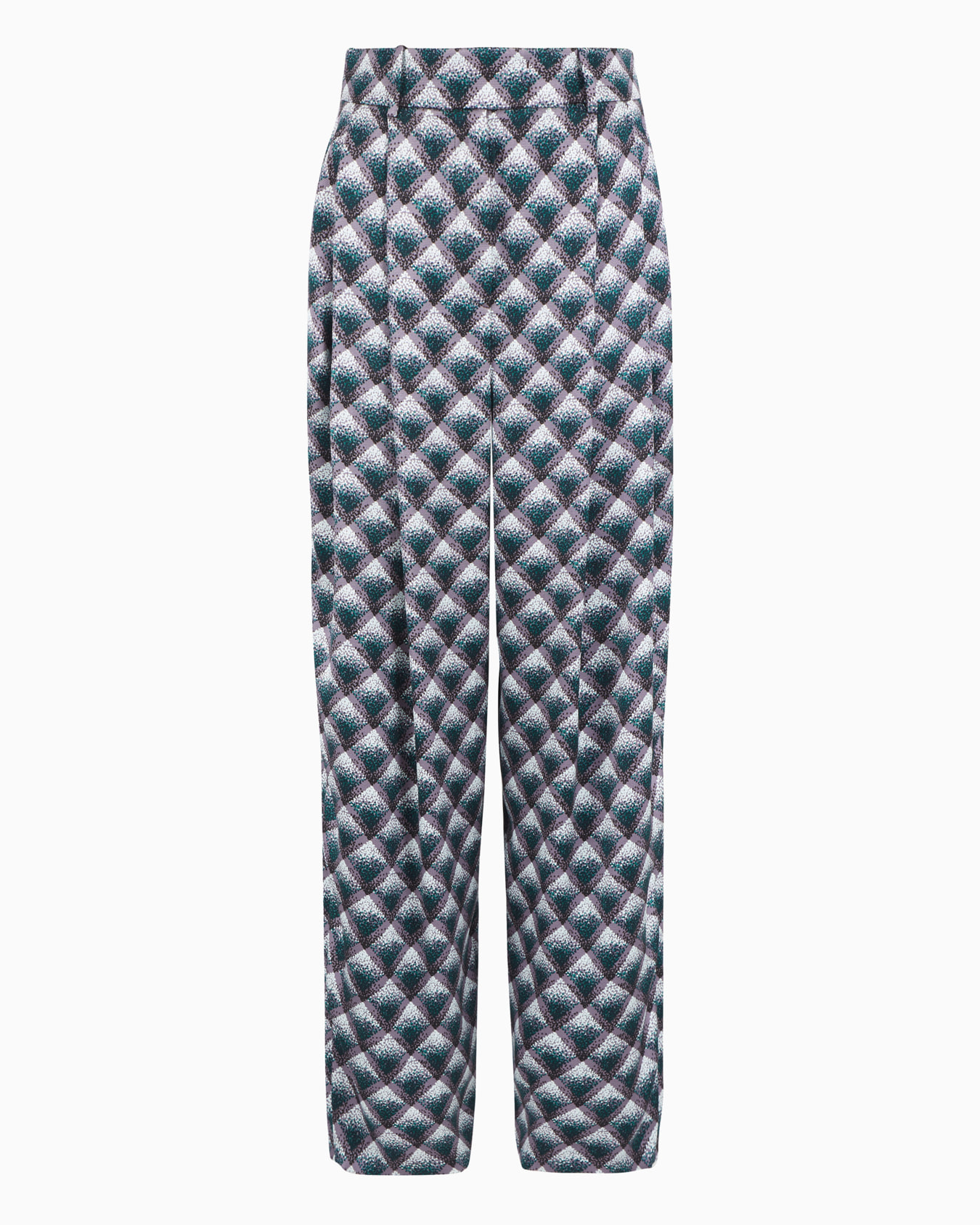 Pantalon en faille de soie imprimé dégradé Diapositive 0