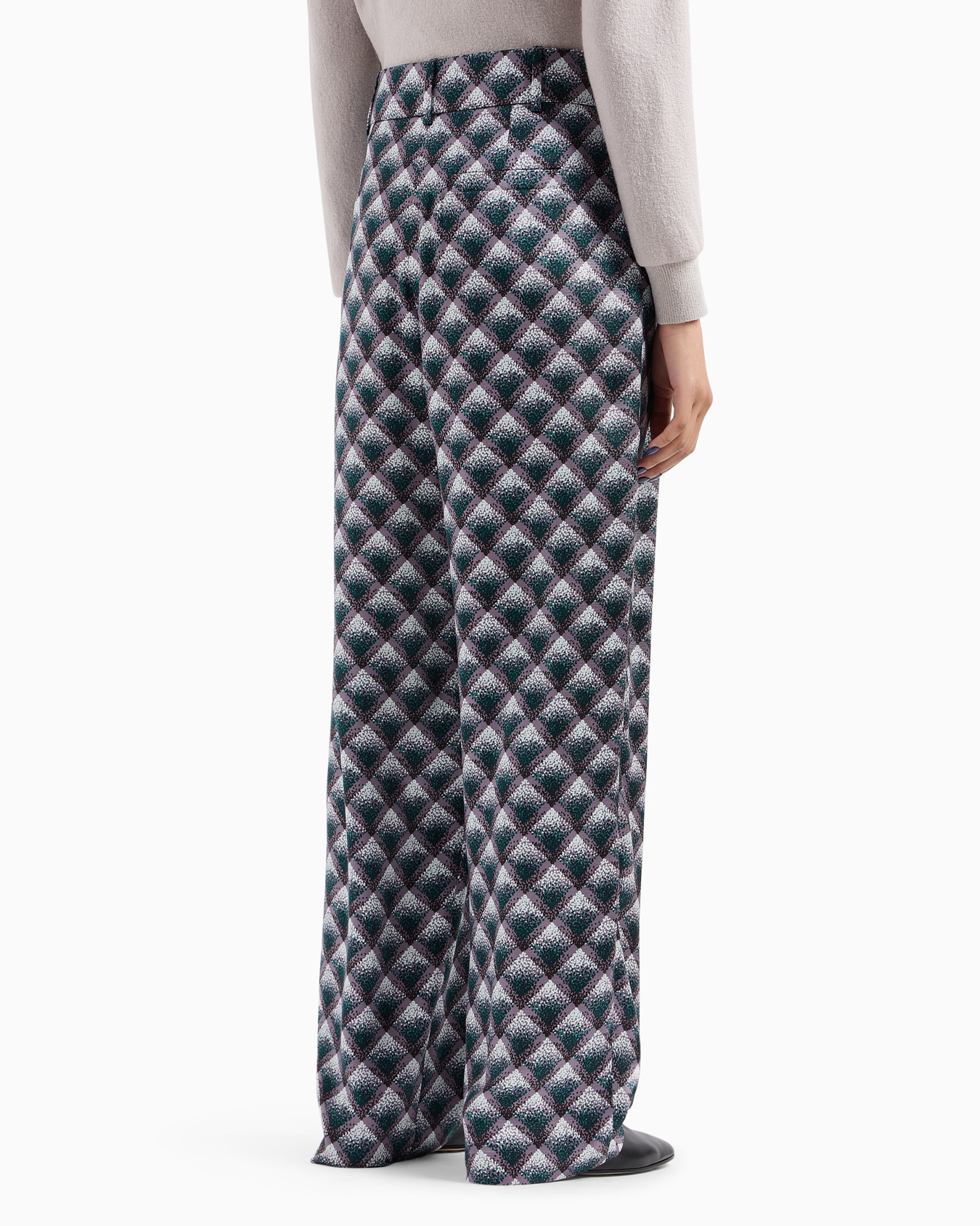 Pantalon en faille de soie imprimé dégradé Diapositive 3