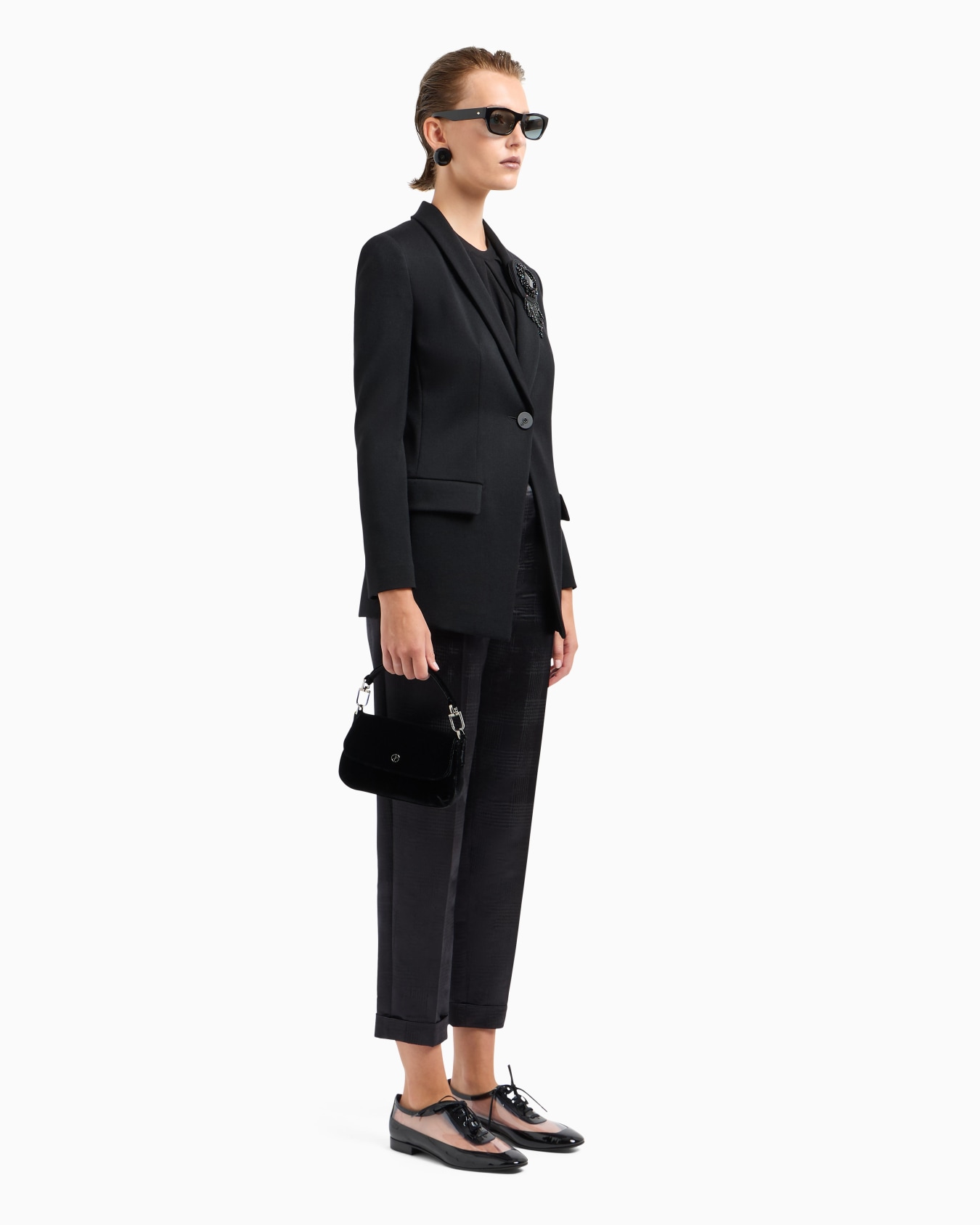 Gerade Hose mit Bundfalte, gefertigt aus fließender Wolle mit Prince-of-Wales-Muster Folie 3