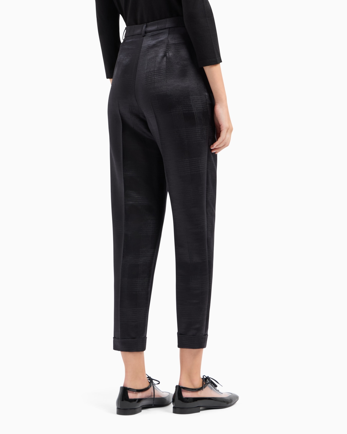 Gerade Hose mit Bundfalte, gefertigt aus fließender Wolle mit Prince-of-Wales-Muster Folie 2