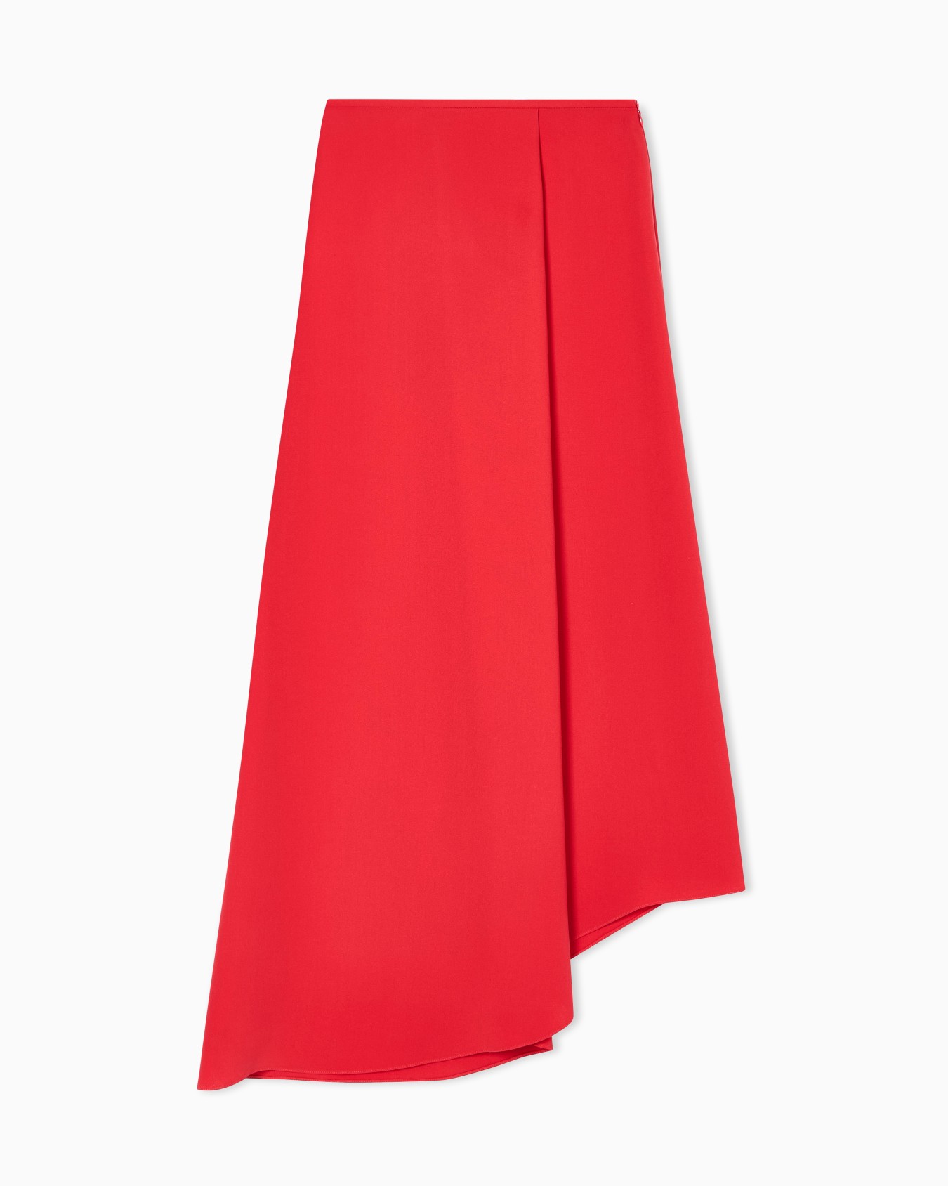 Gonna longuette asimmetrica in crepe di seta Slide 0
