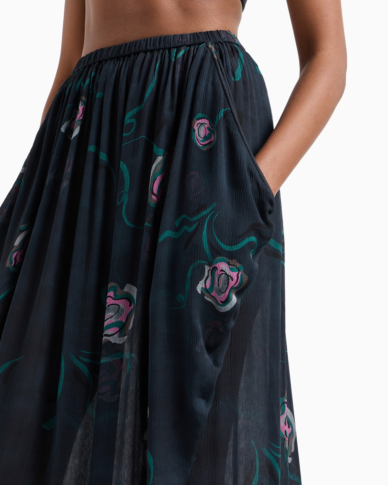 Jupe longue en crépon de soie imprimé Diapositive 5