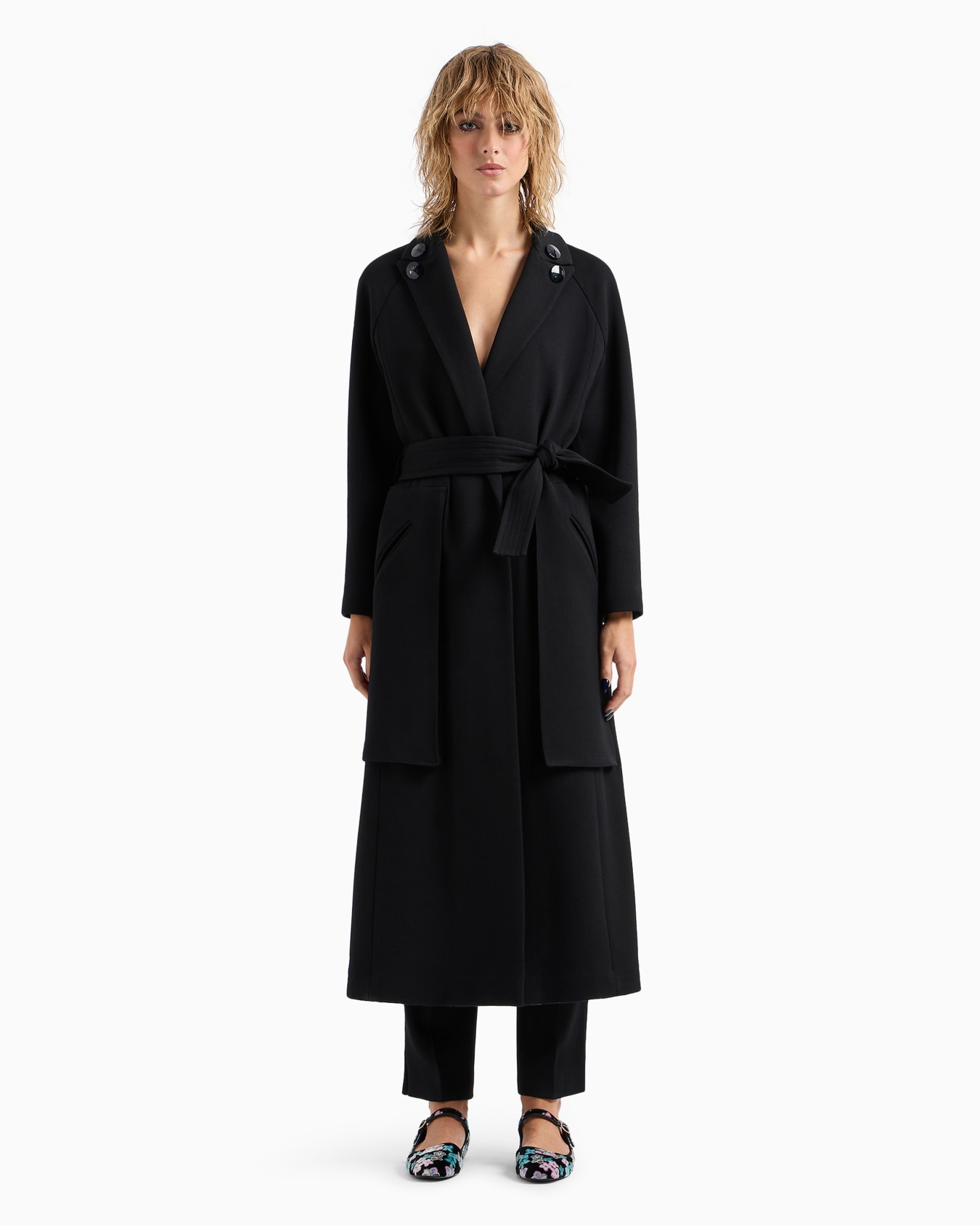 Long coat in double stretch wool Slide 1