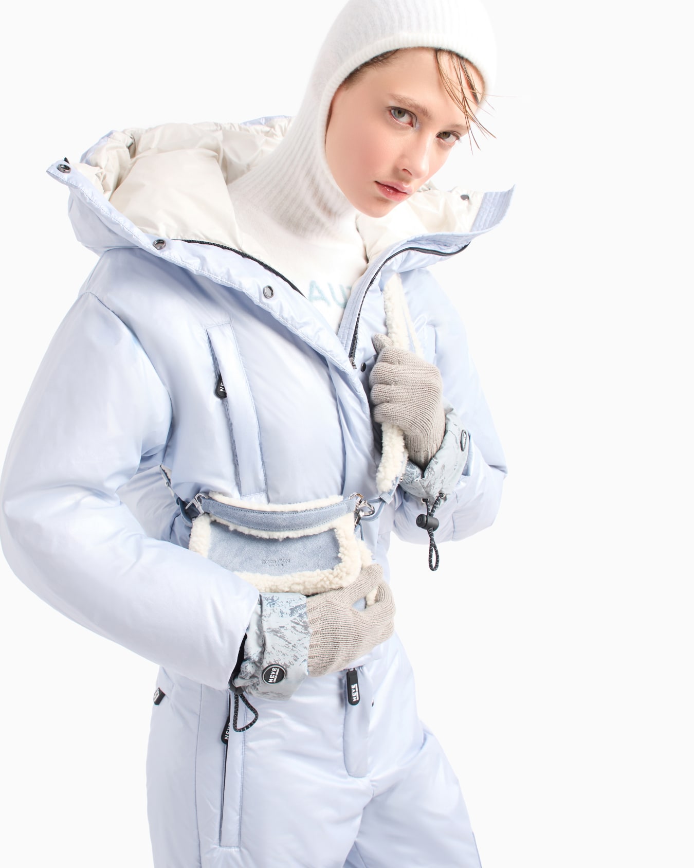 Giorgio Armani Neve padded jacket in pearlescent fabric Slide 6