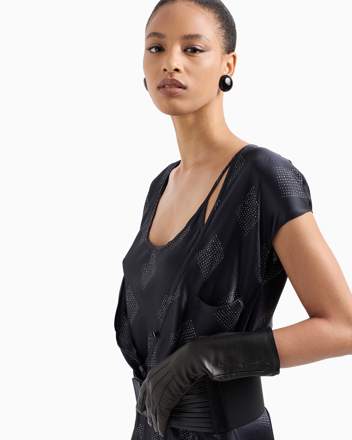 Pantalones acolchados de tejido nacarado Giorgio Armani Neve Diapositiva 5