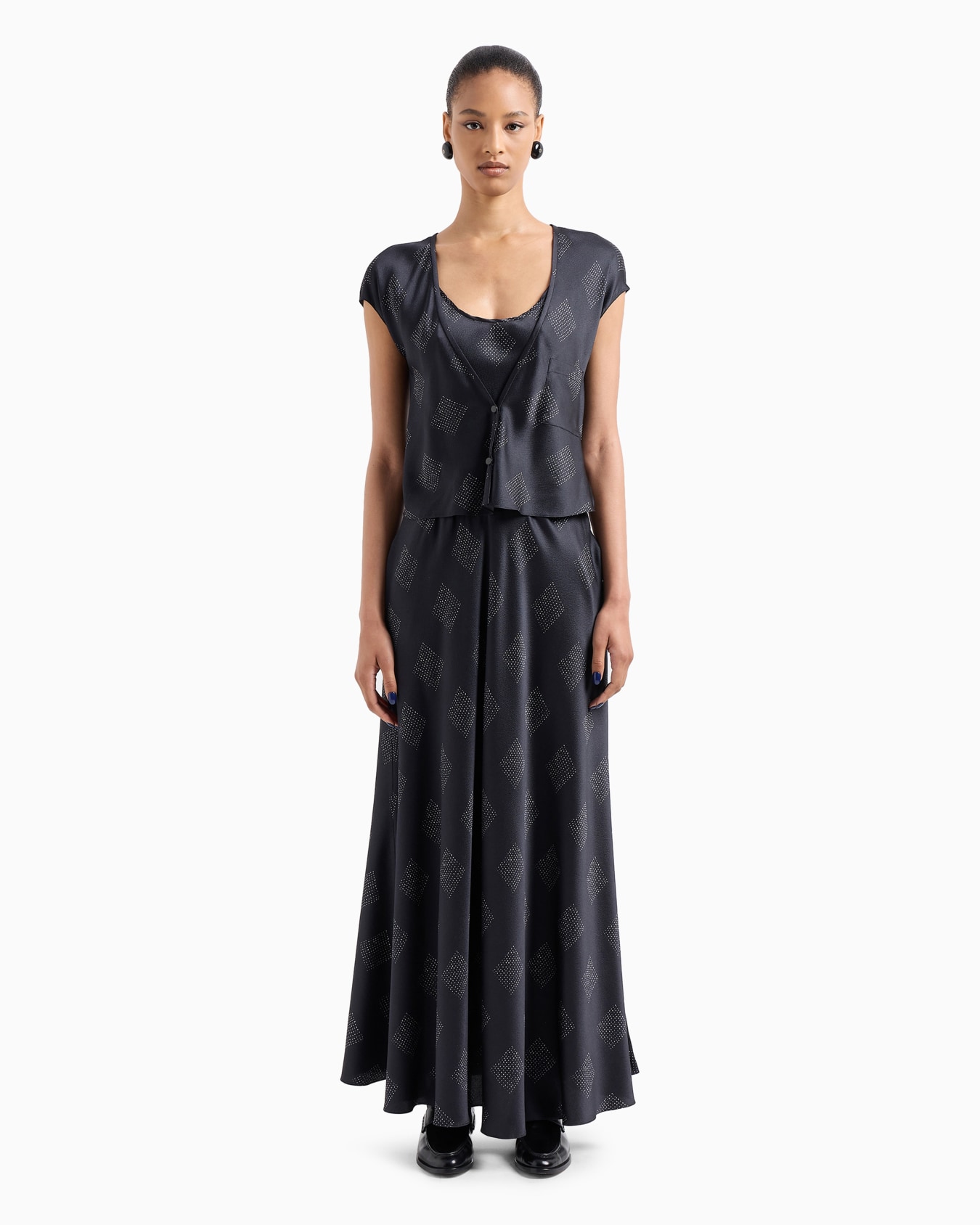 Pantalones acolchados de tejido nacarado Giorgio Armani Neve Diapositiva 2