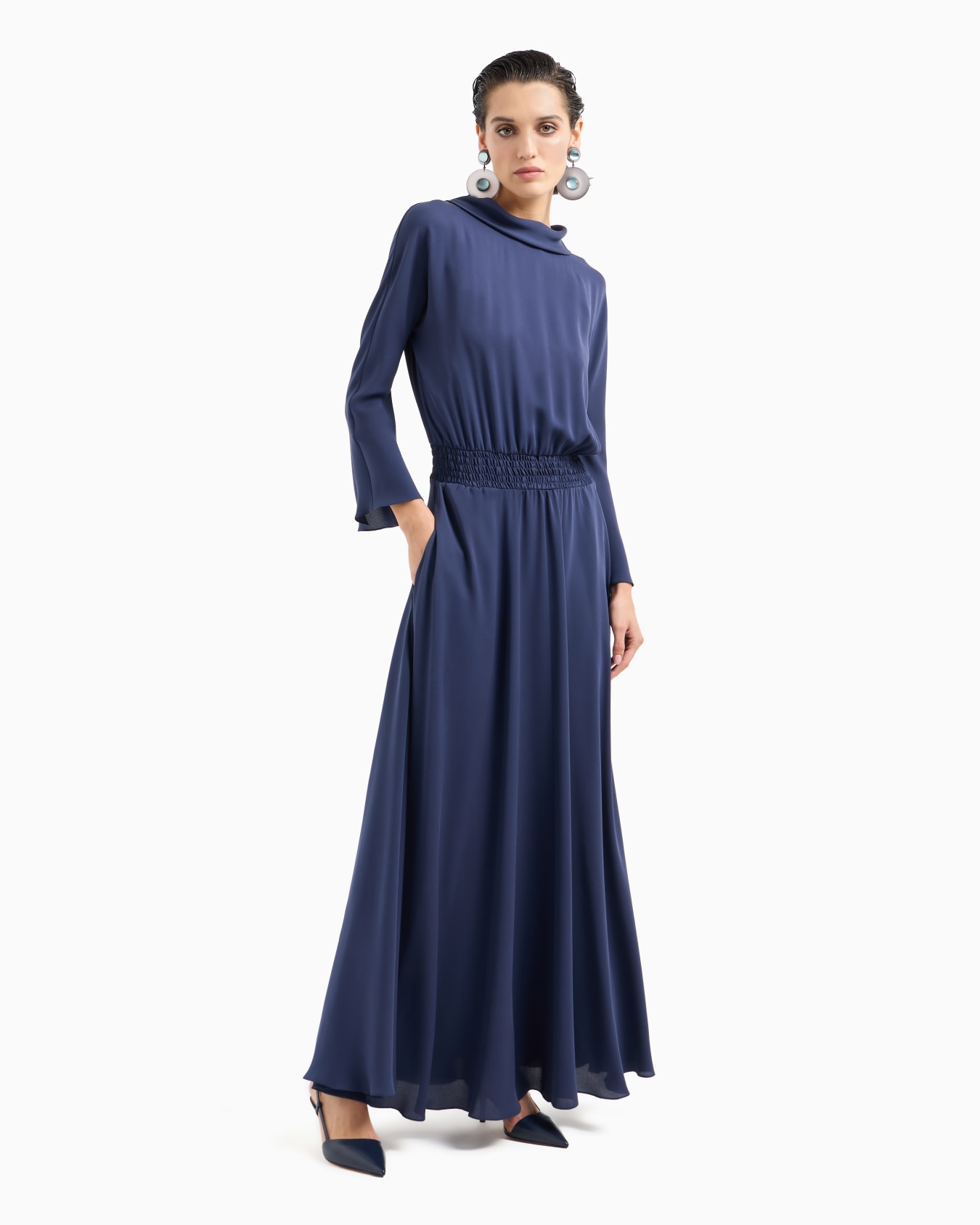 Robe longue en triple georgette de soie ASV Diapositive 1