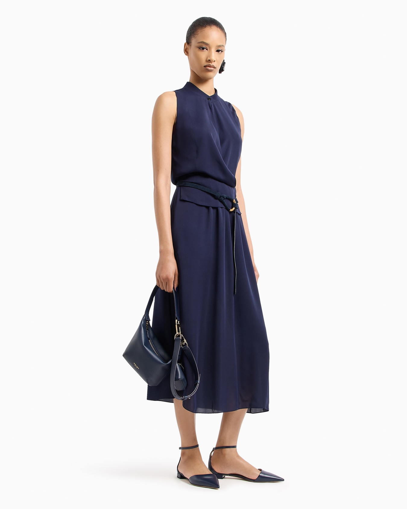ASV triple silk georgette midi dress Slide 4