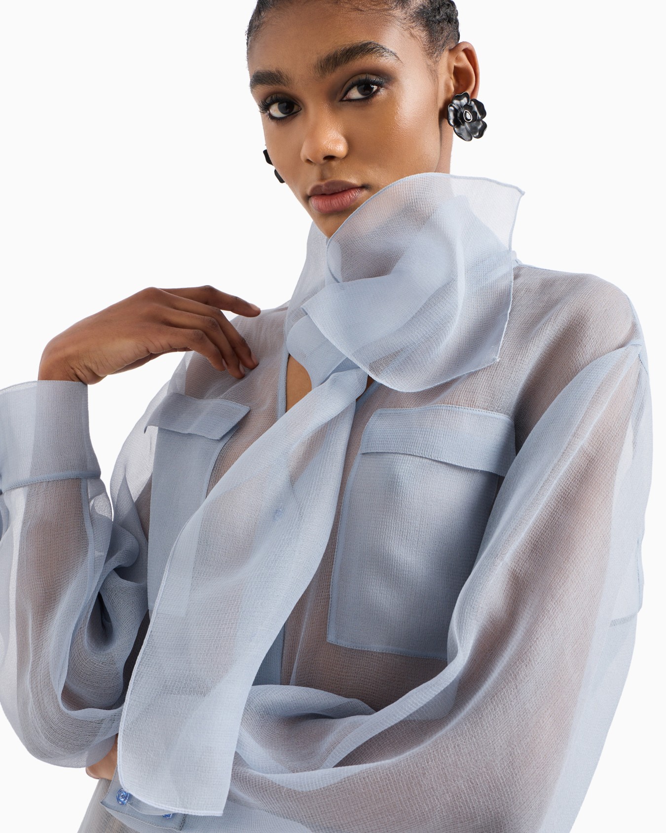 Camicia in organza di seta Slide 5