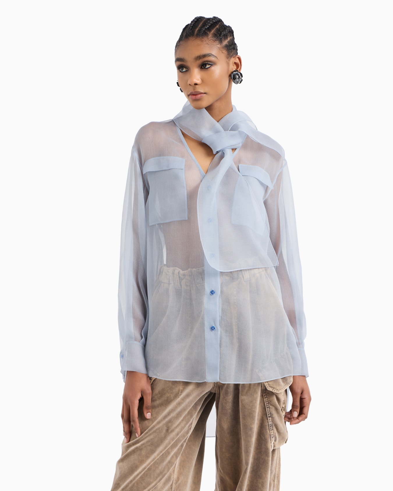 Camicia in organza di seta Slide 2