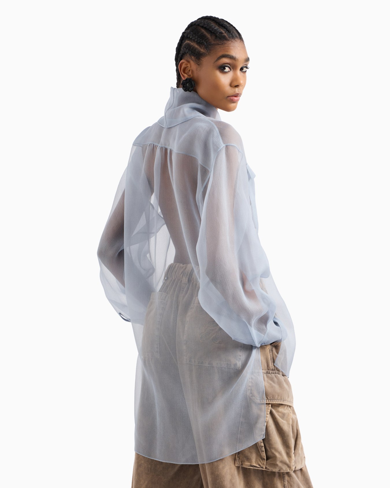 Camicia in organza di seta Slide 3