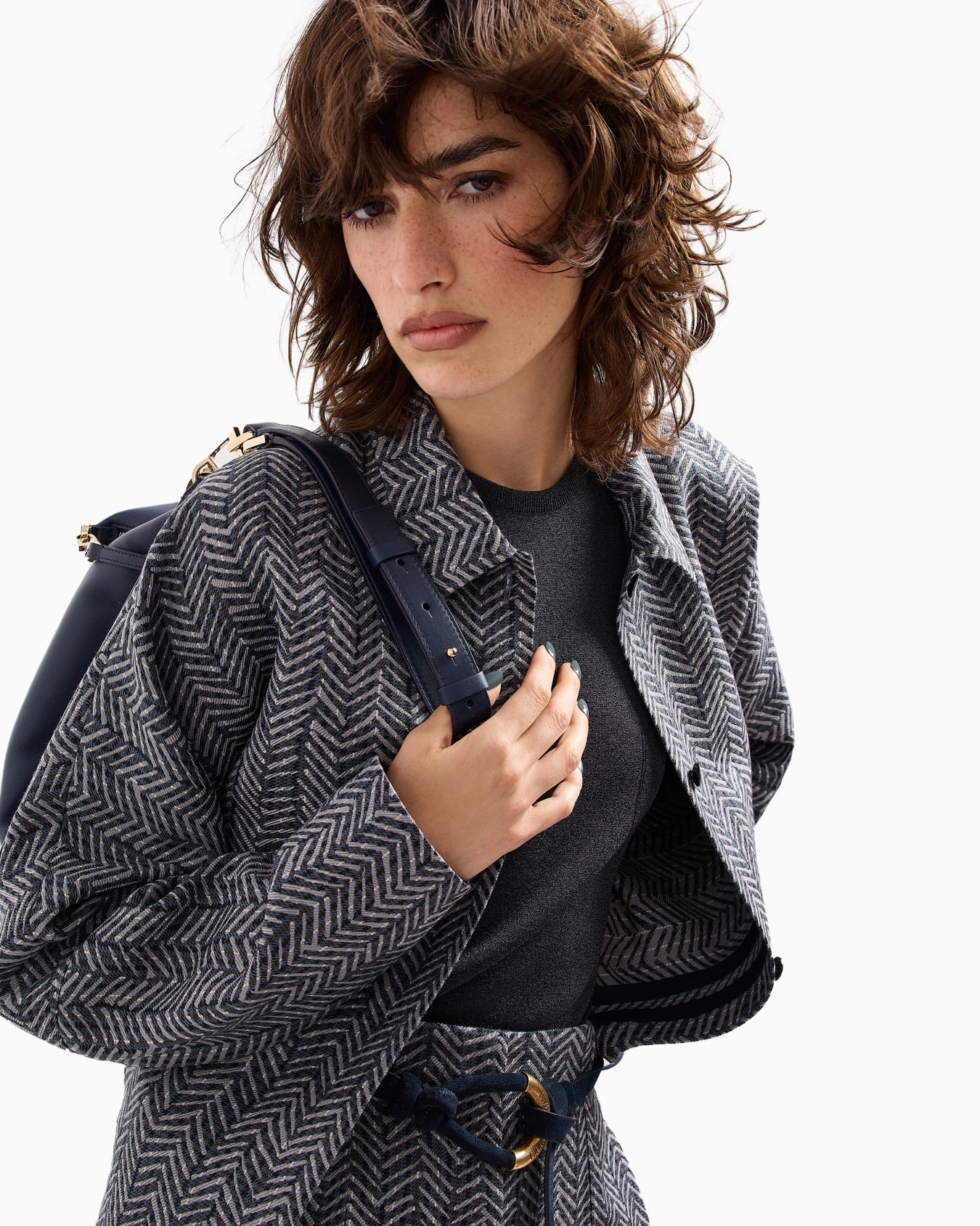 Virgin wool gabardine chevron blouson Slide 6