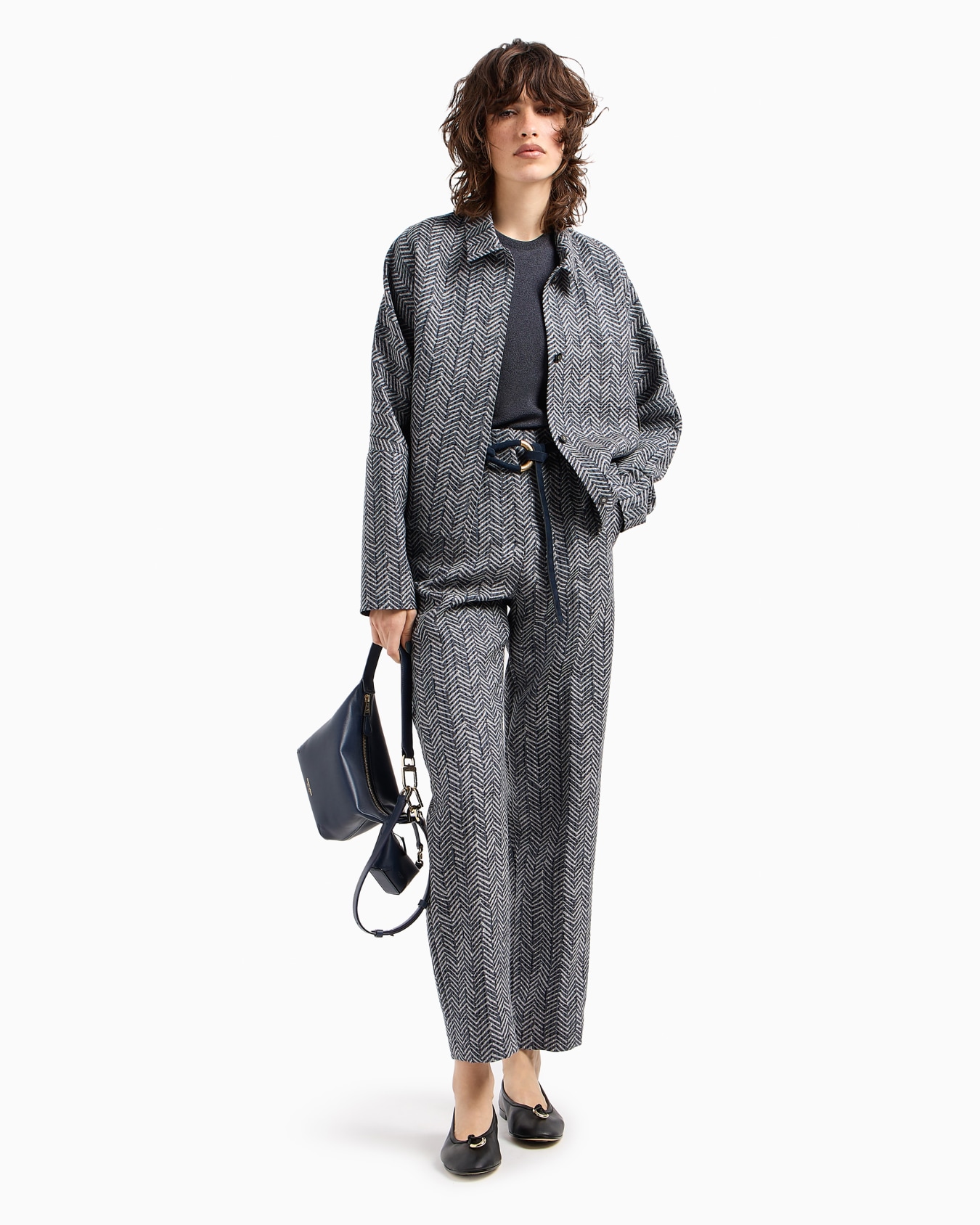 Virgin wool gabardine chevron blouson Slide 4