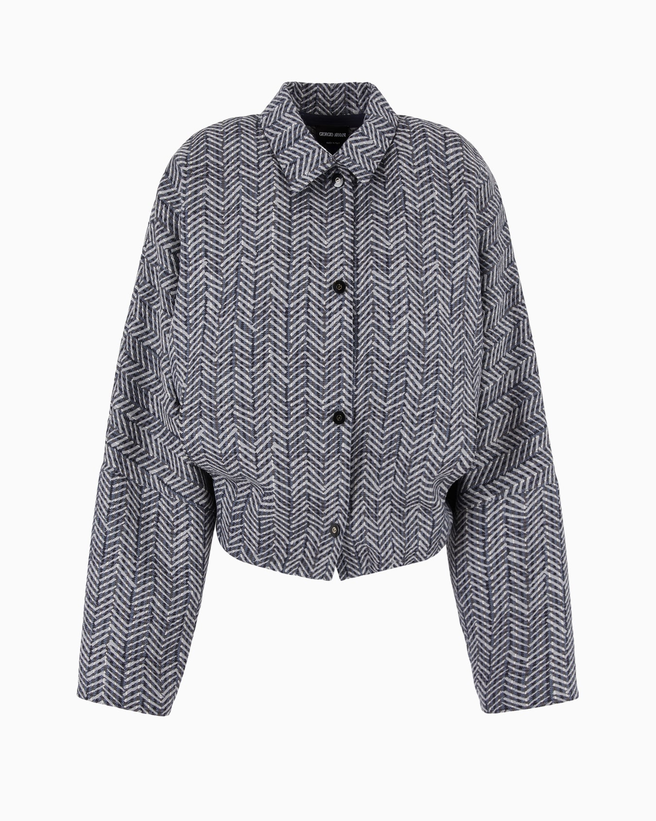 Virgin wool gabardine chevron blouson Slide 0