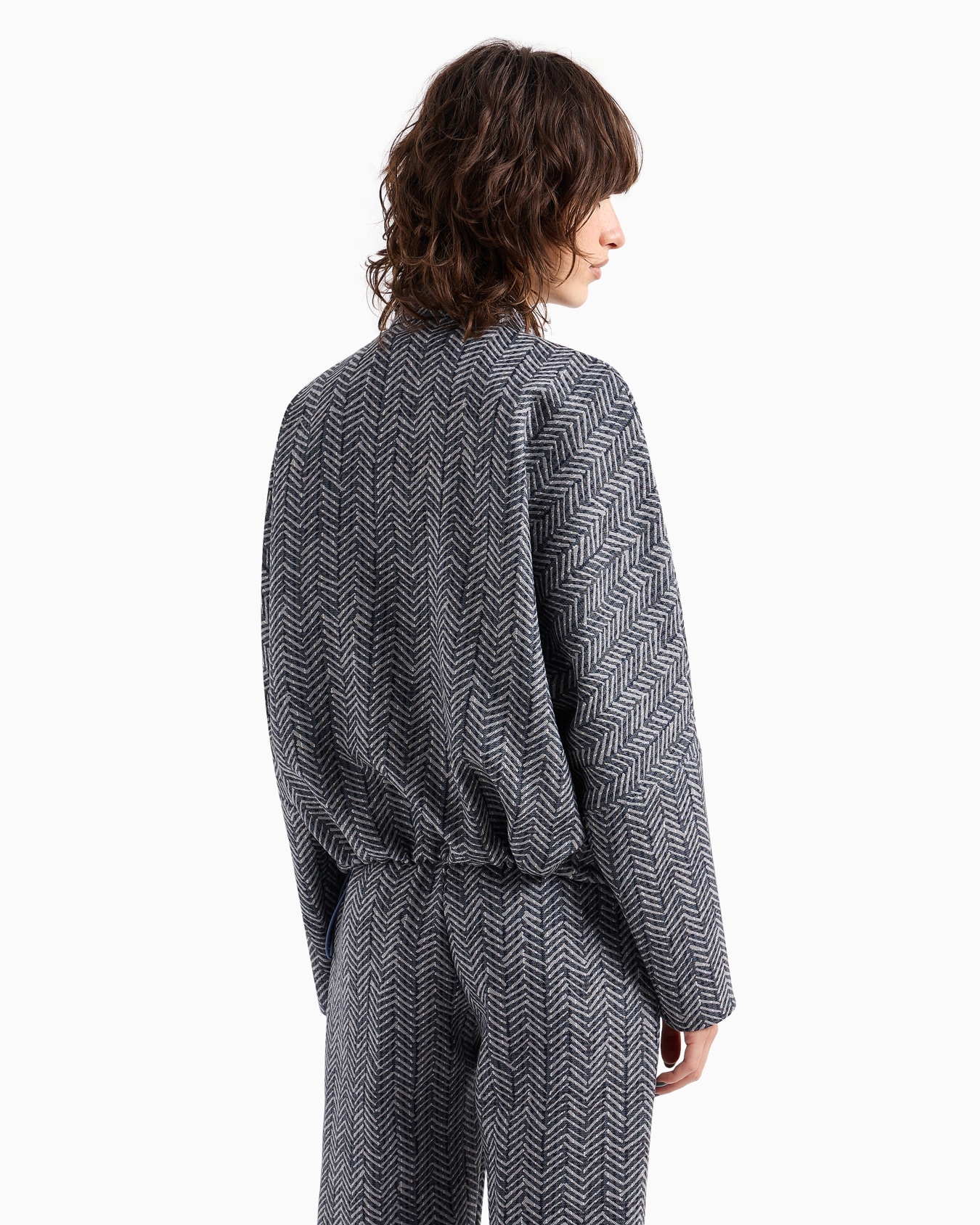 Virgin wool gabardine chevron blouson Slide 3