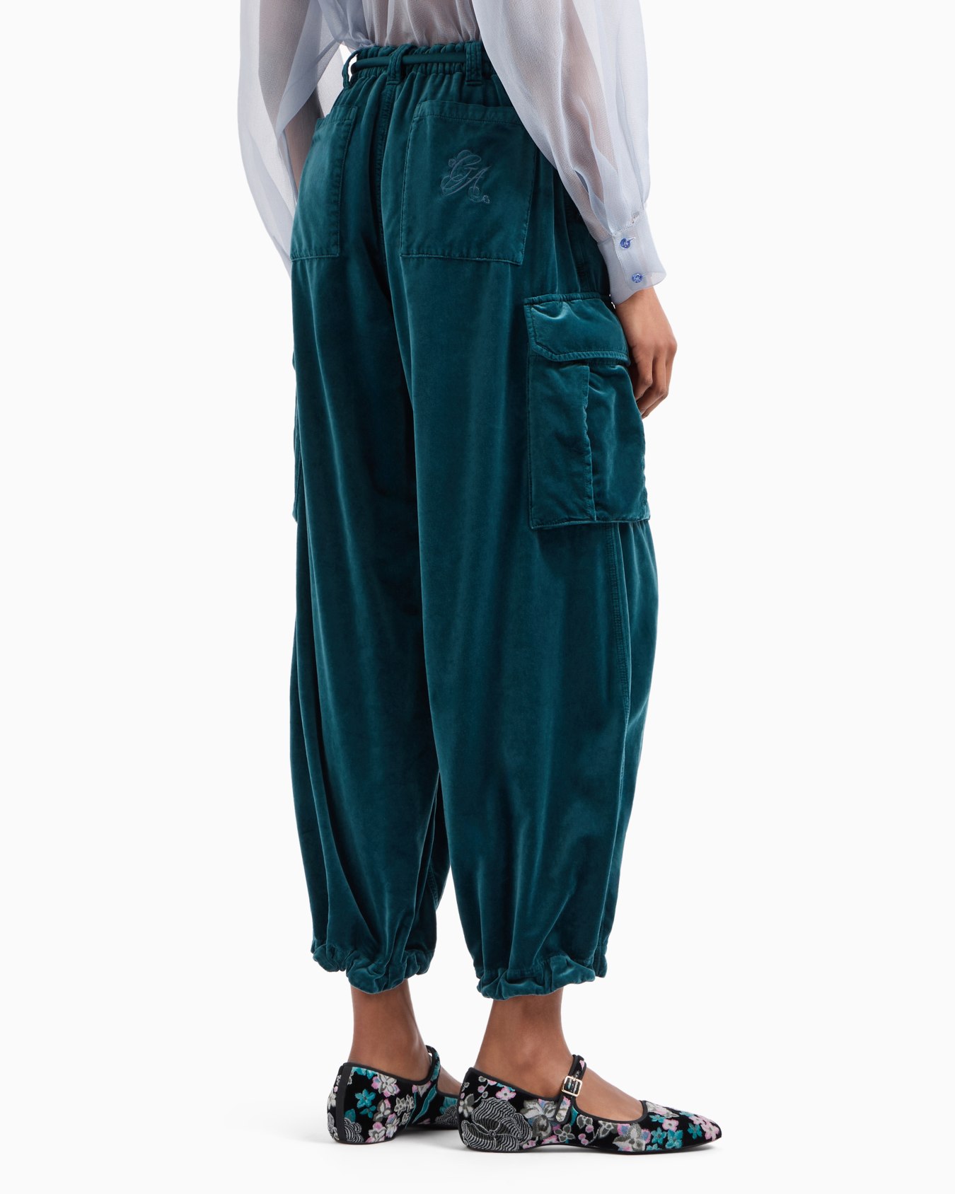 Cotton-velvet cargo trousers Slide 3