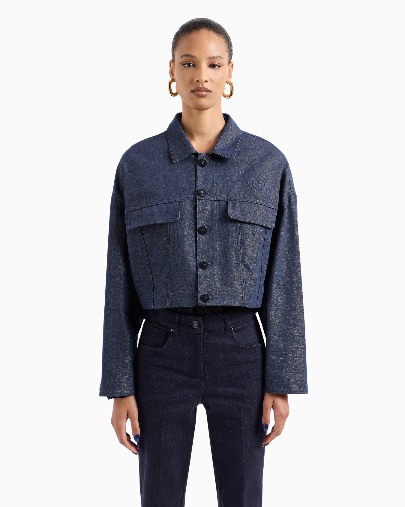 Blouson en denim de coton, viscose et lurex Collection Denim Diapositive 2