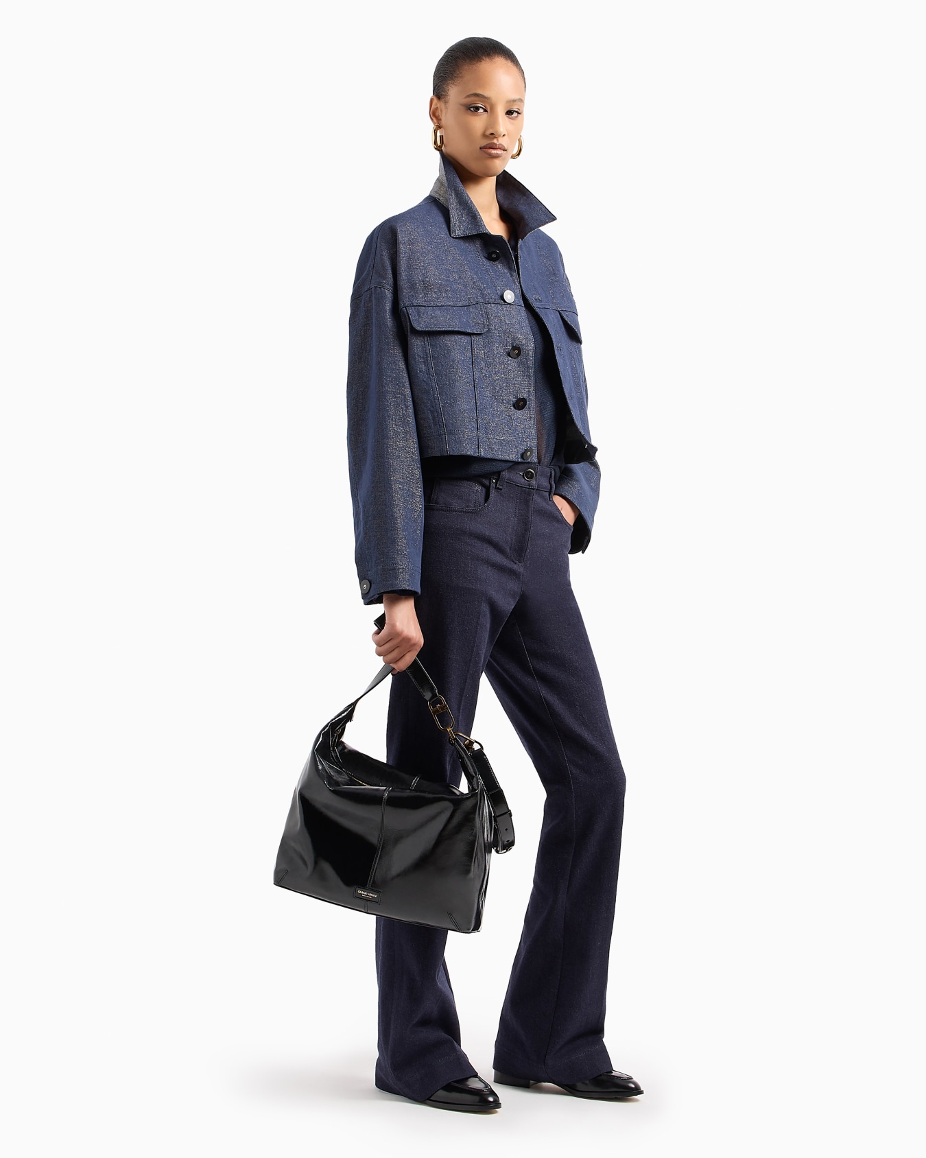 Blouson en denim de coton, viscose et lurex Collection Denim Diapositive 4