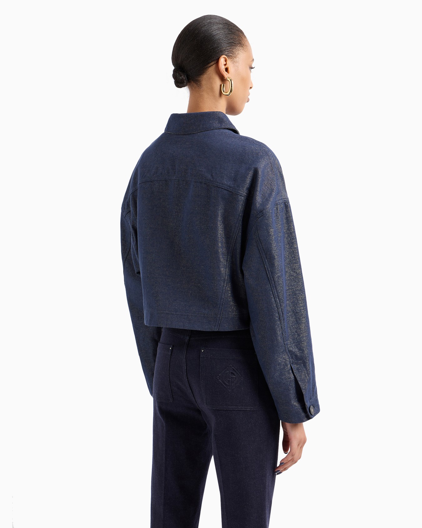 Blouson en denim de coton, viscose et lurex Collection Denim Diapositive 3