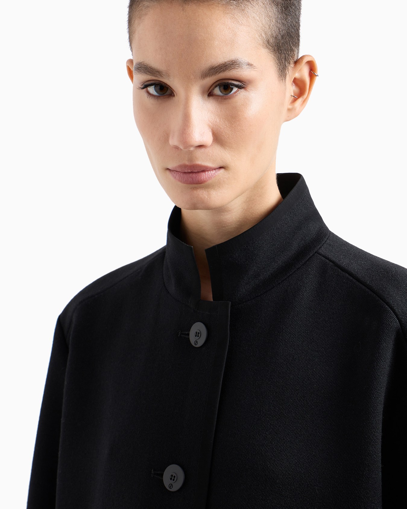 Single-breasted wool-blend cropped pea coat Slide 5