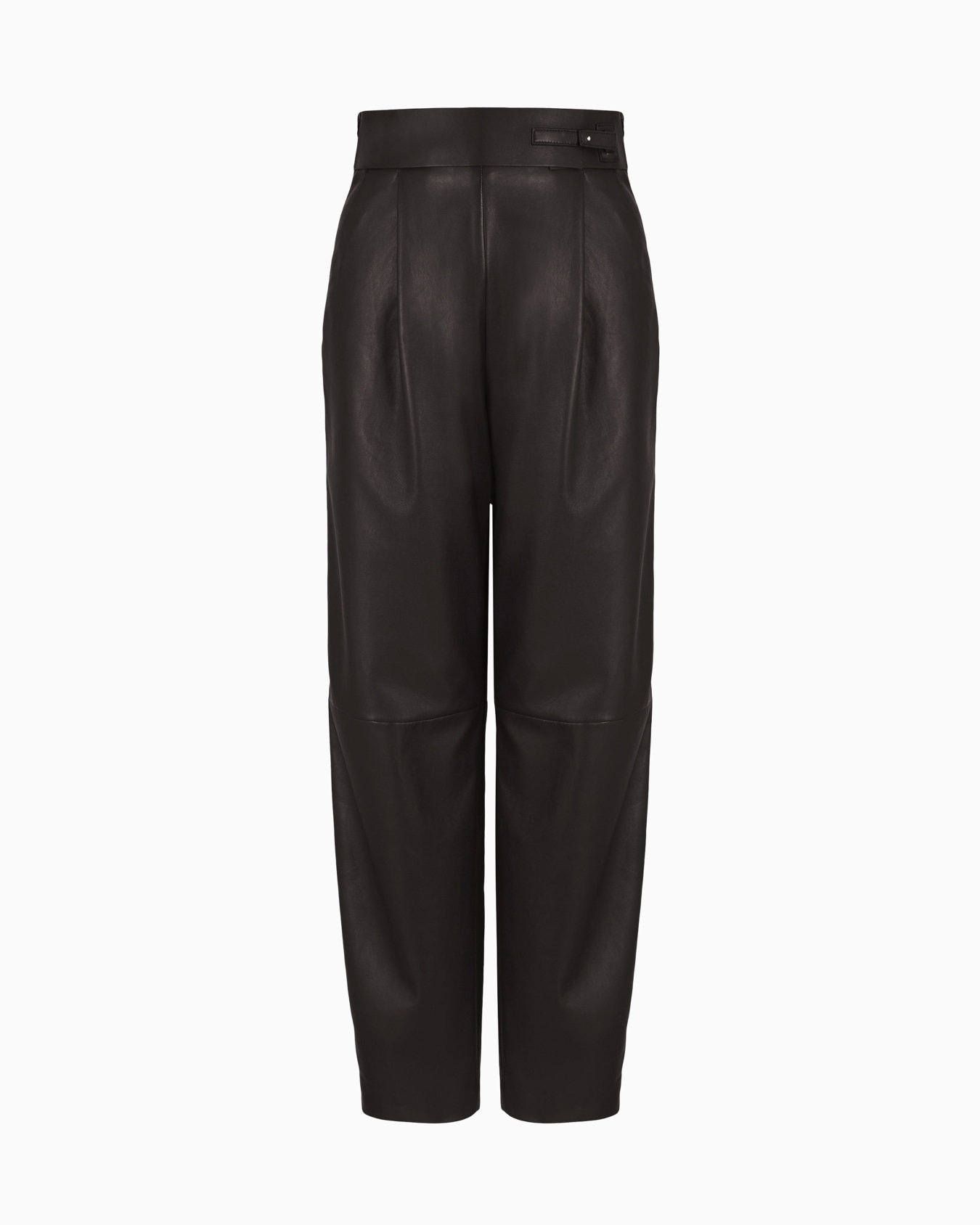 Straight-cut, nappa-leather trousers Slide 0