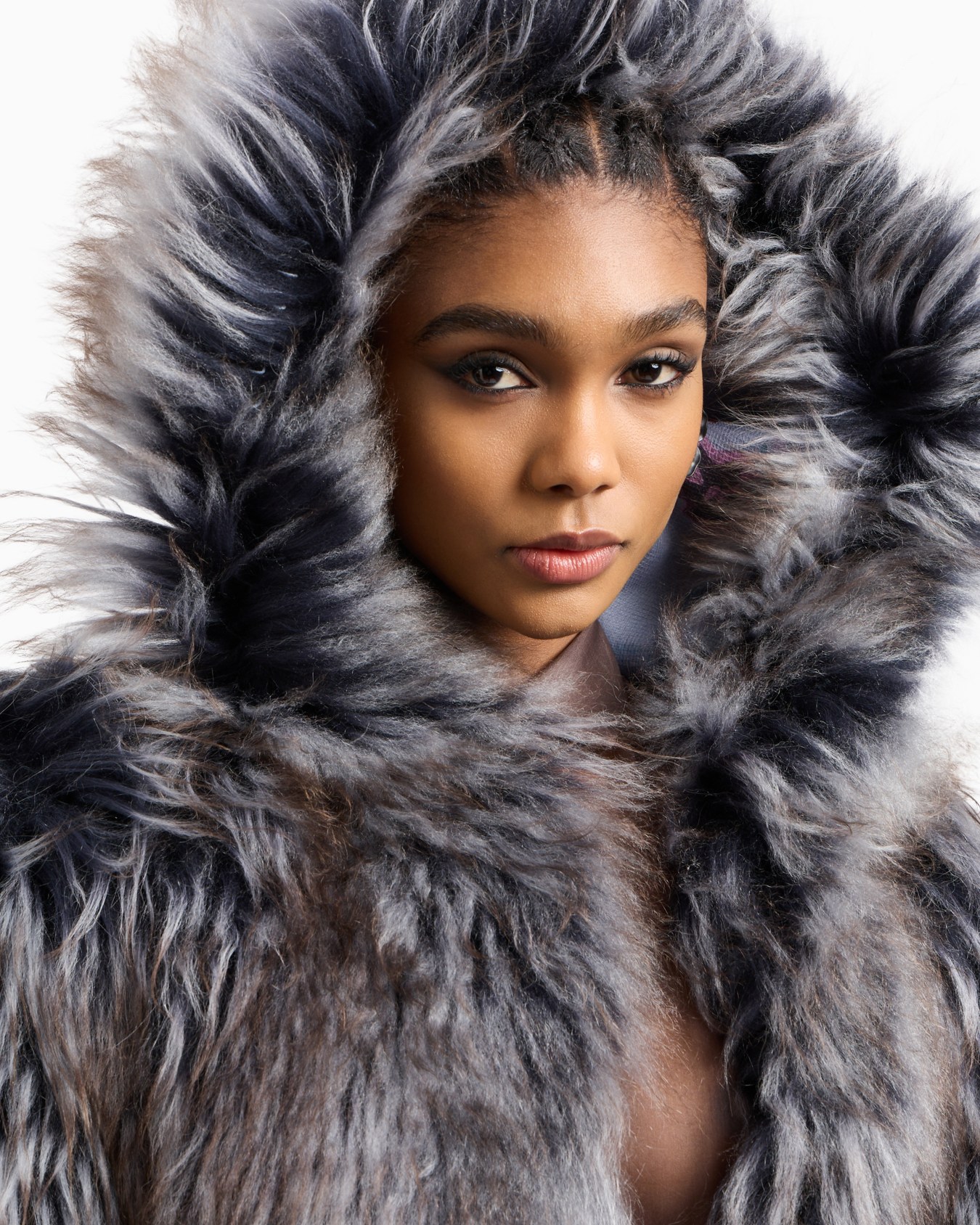 Long lambskin shearling coat Slide 4