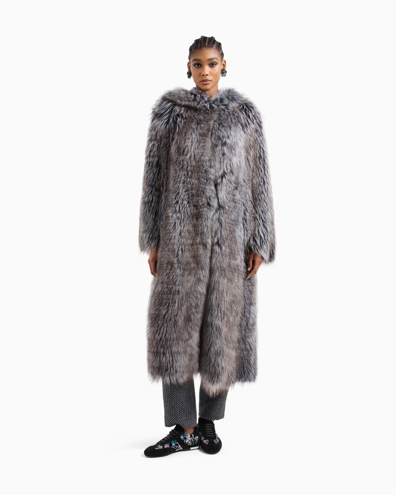 Long lambskin shearling coat Slide 3
