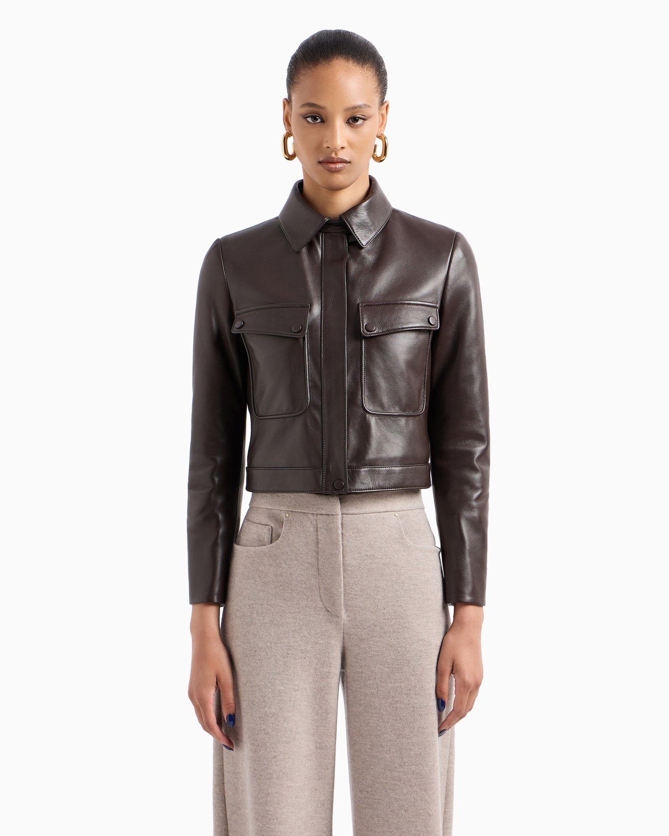 Short nappa-leather jacket Slide 4