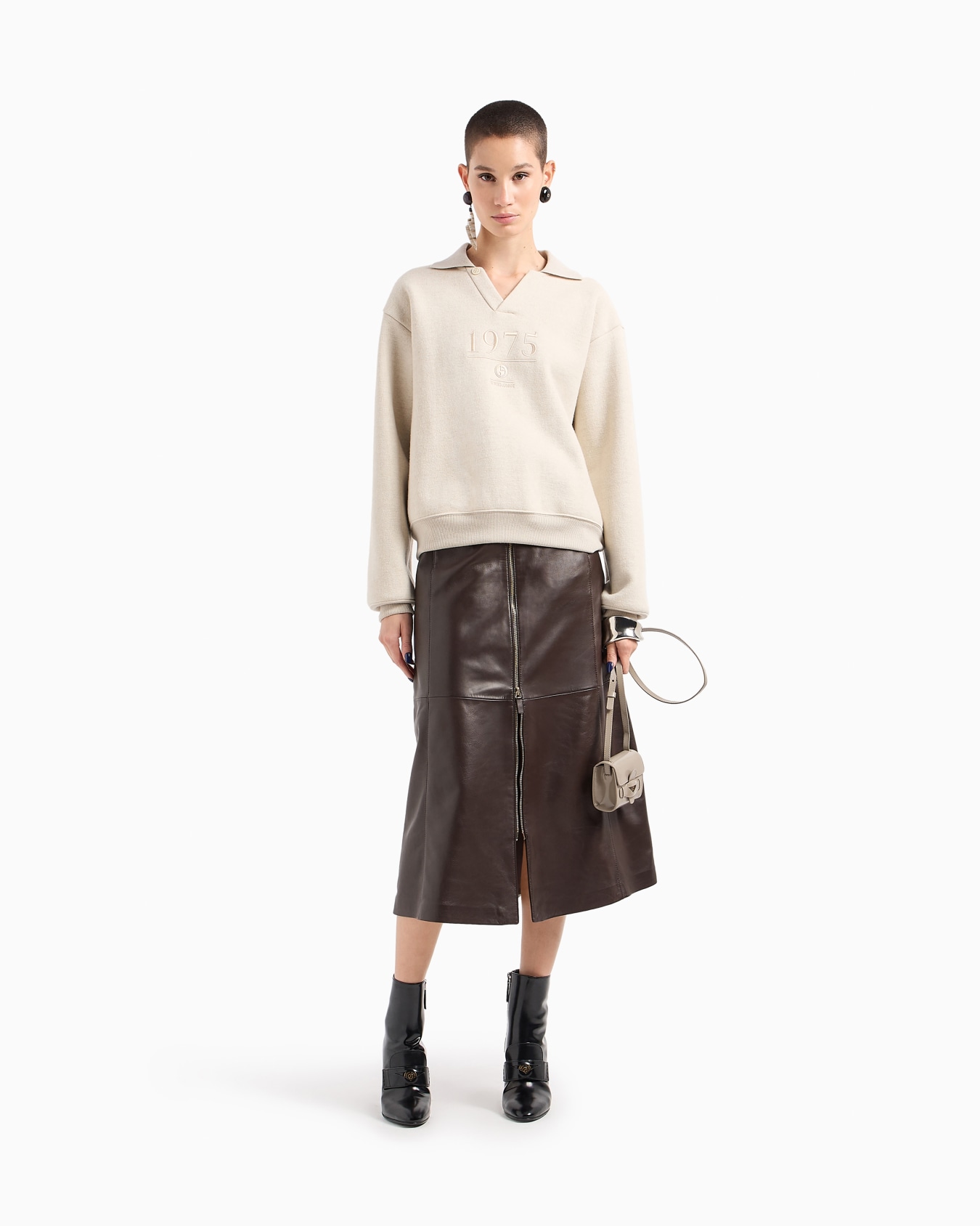 Nappa leather midi skirt Slide 2