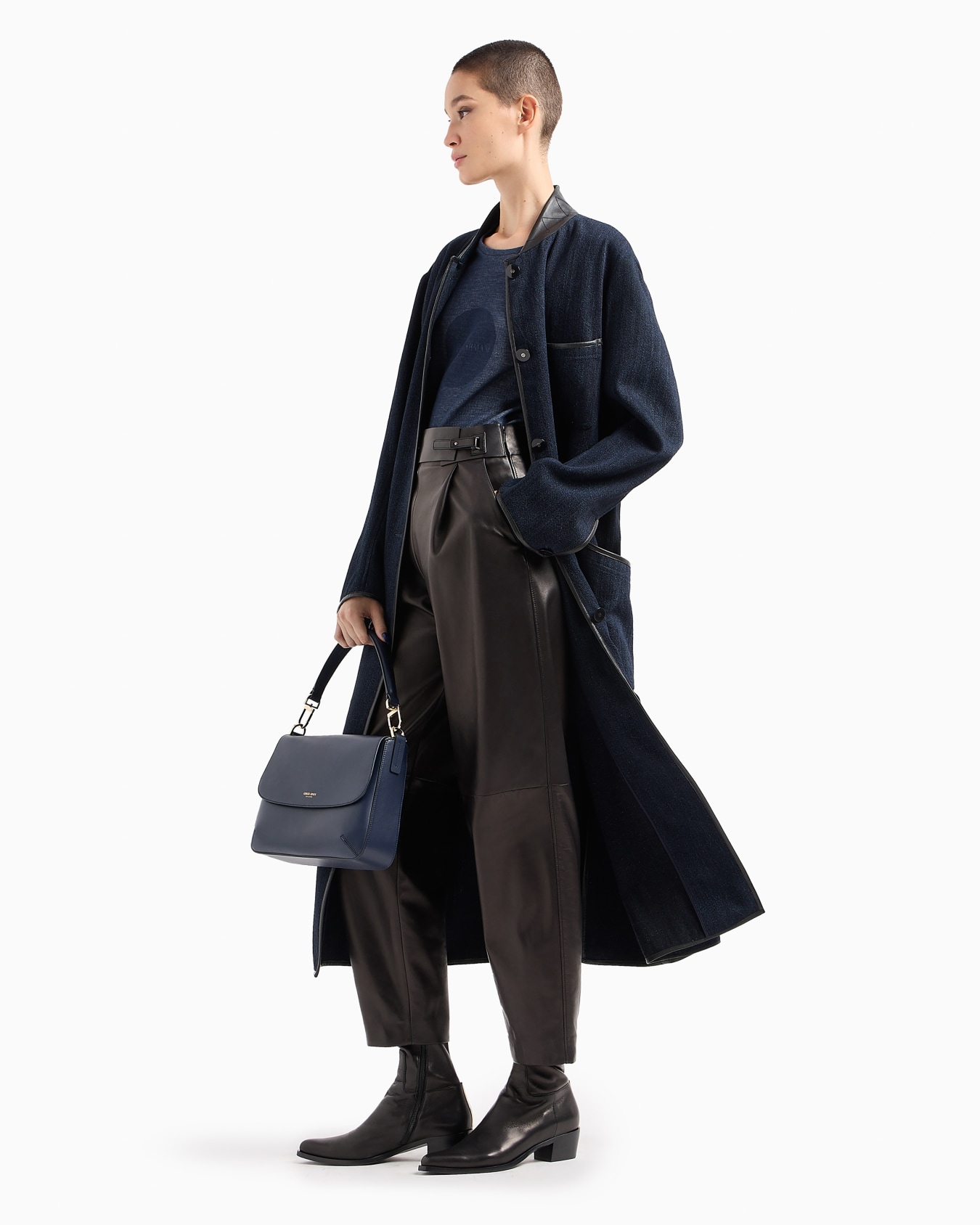 Denim Collection oversized T-shirt in cotton double jersey Slide 4