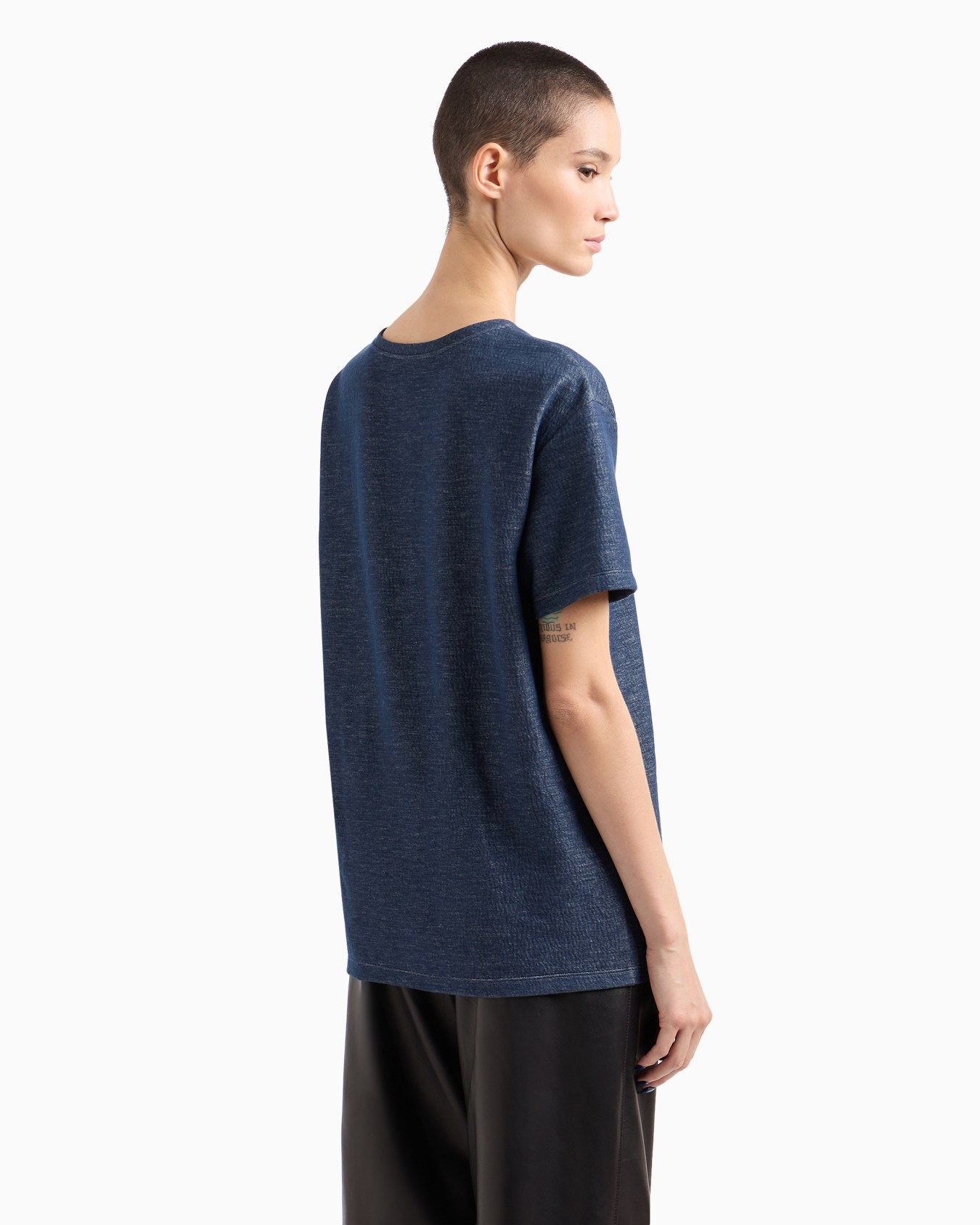 Denim Collection oversized T-shirt in cotton double jersey Slide 3