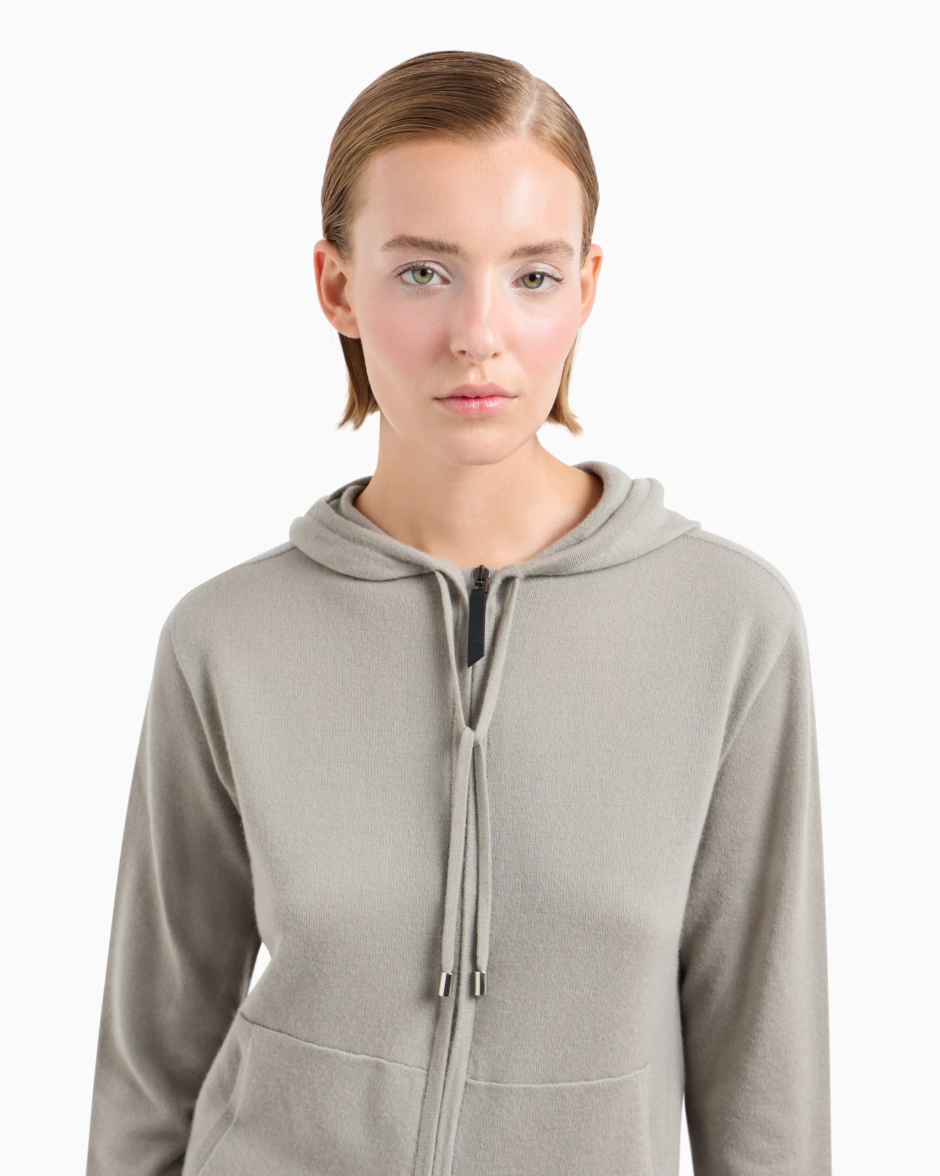 Giorgio Armani Neve hooded sweatshirt in cashmere interlock Slide 4