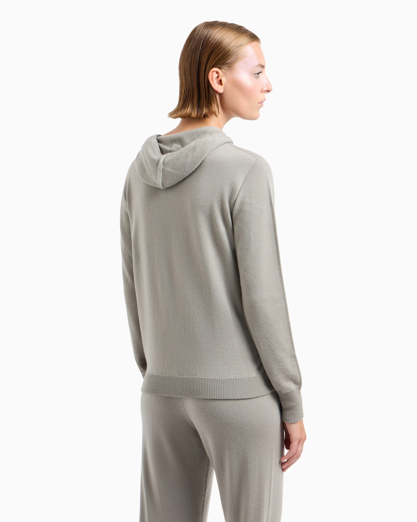 Giorgio Armani Neve hooded sweatshirt in cashmere interlock Slide 2