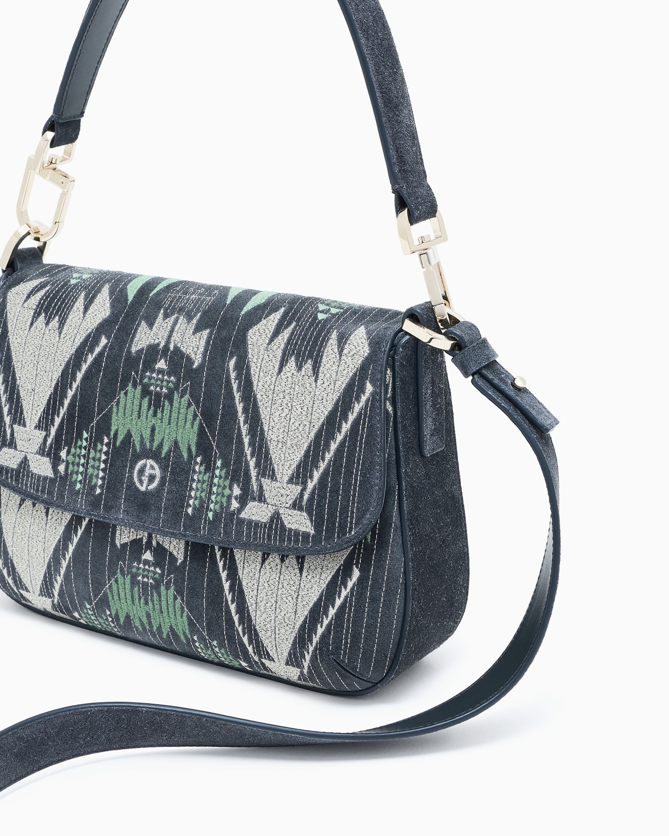 Small la Prima Soft embroidered suede bag Slide 4