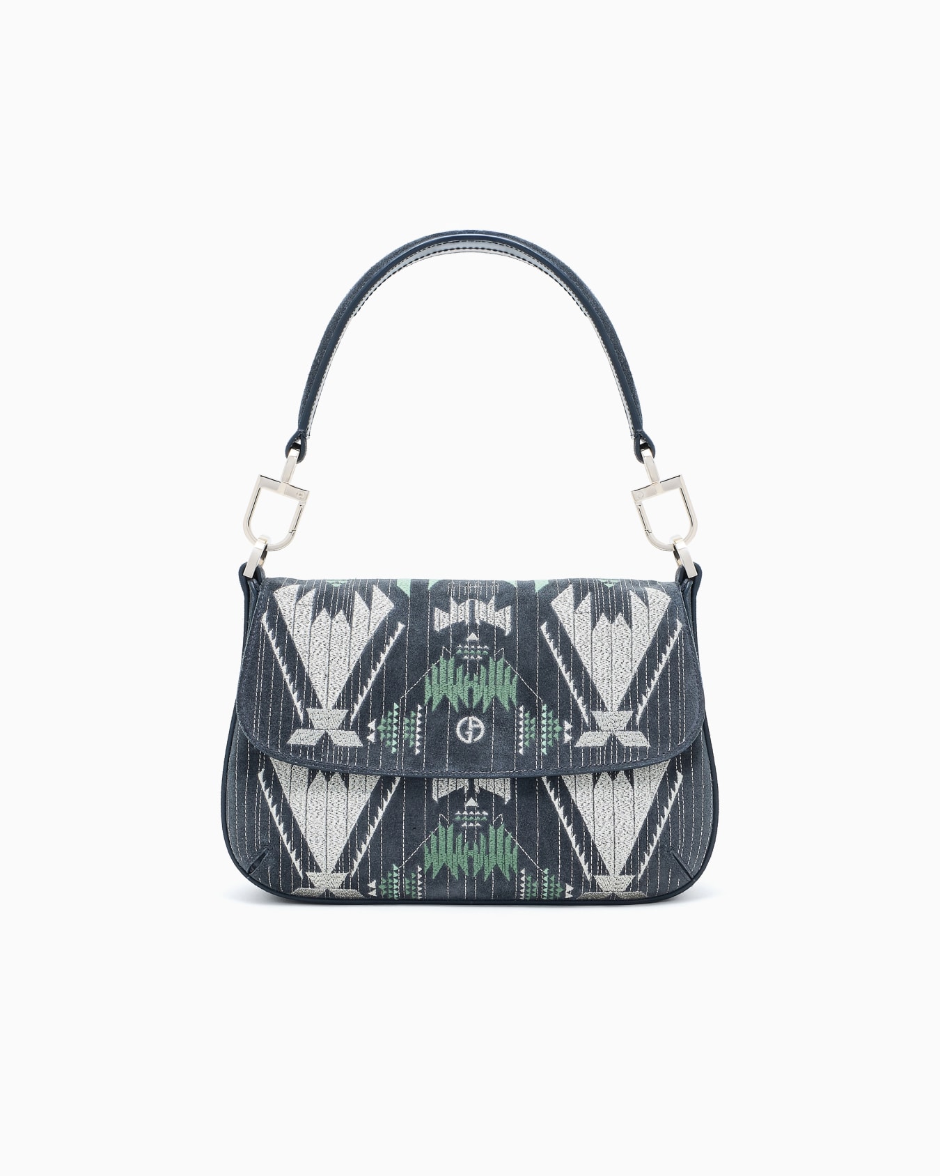 Small la Prima Soft embroidered suede bag Slide 0