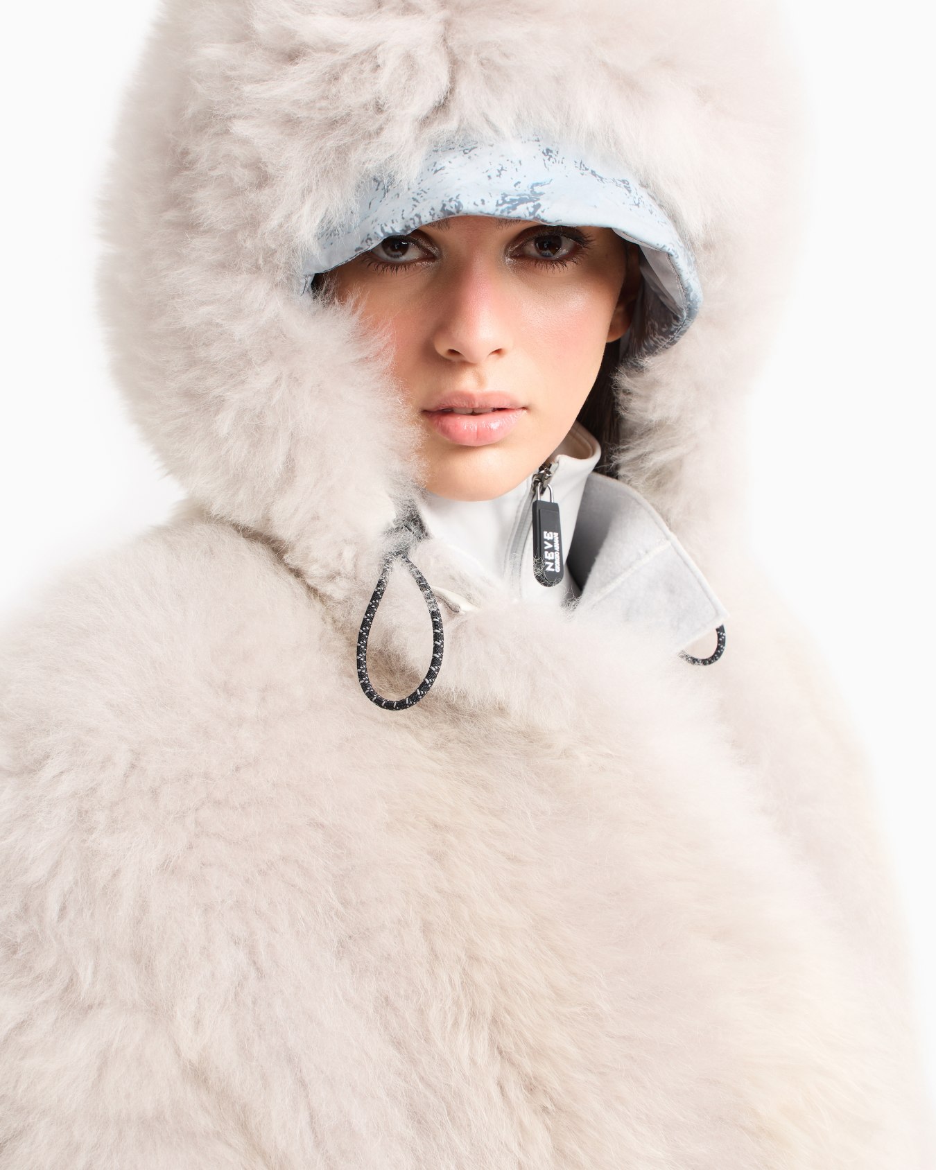 Giorgio Armani Neve hooded pea coat in alpaca Slide 6