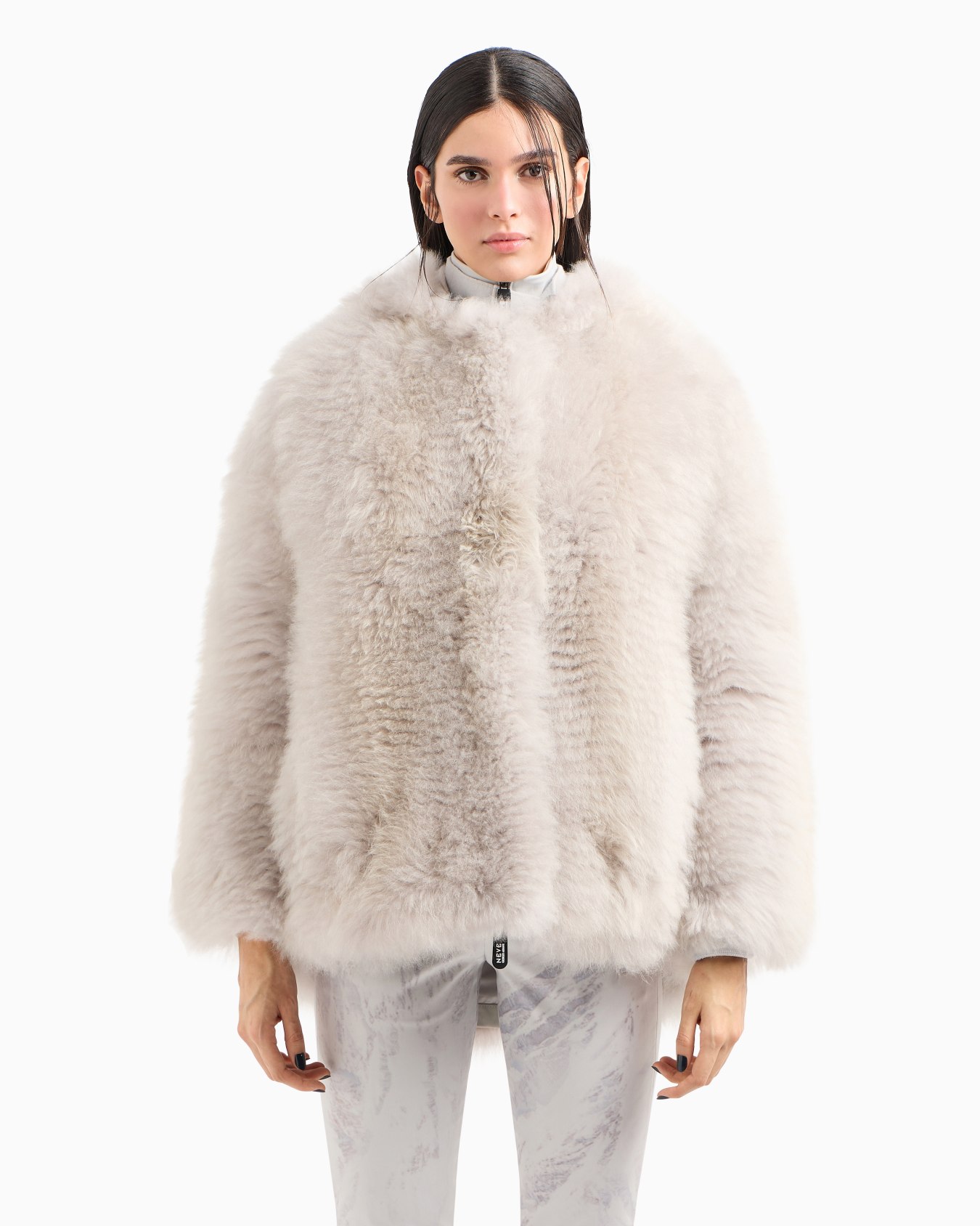 Giorgio Armani Neve hooded pea coat in alpaca Slide 4