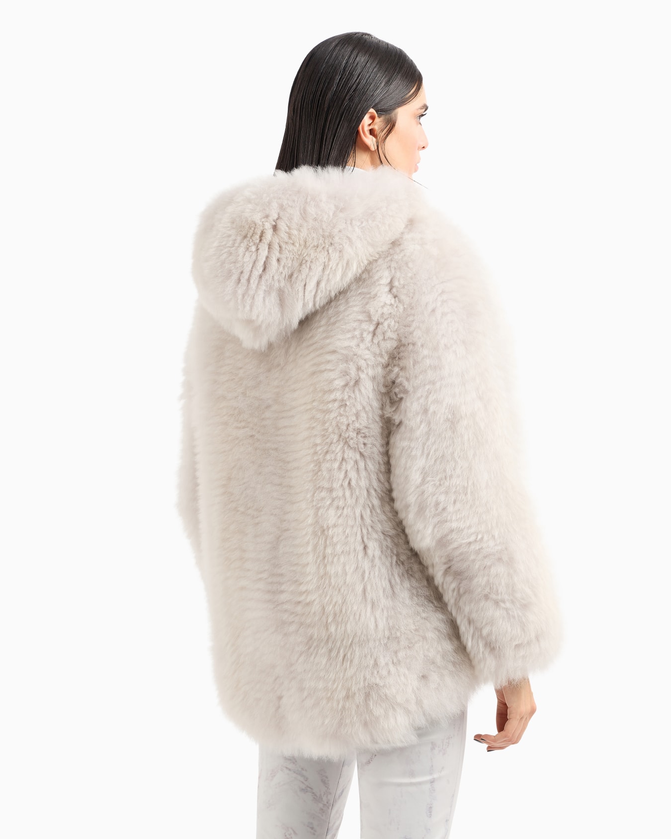 Giorgio Armani Neve hooded pea coat in alpaca Slide 3